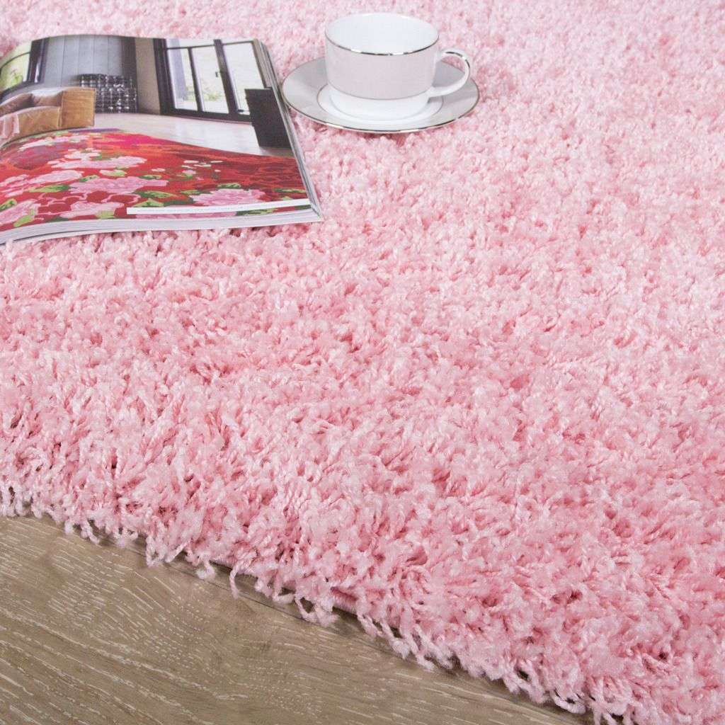 Baby Pink Shaggy Rug - Image 3