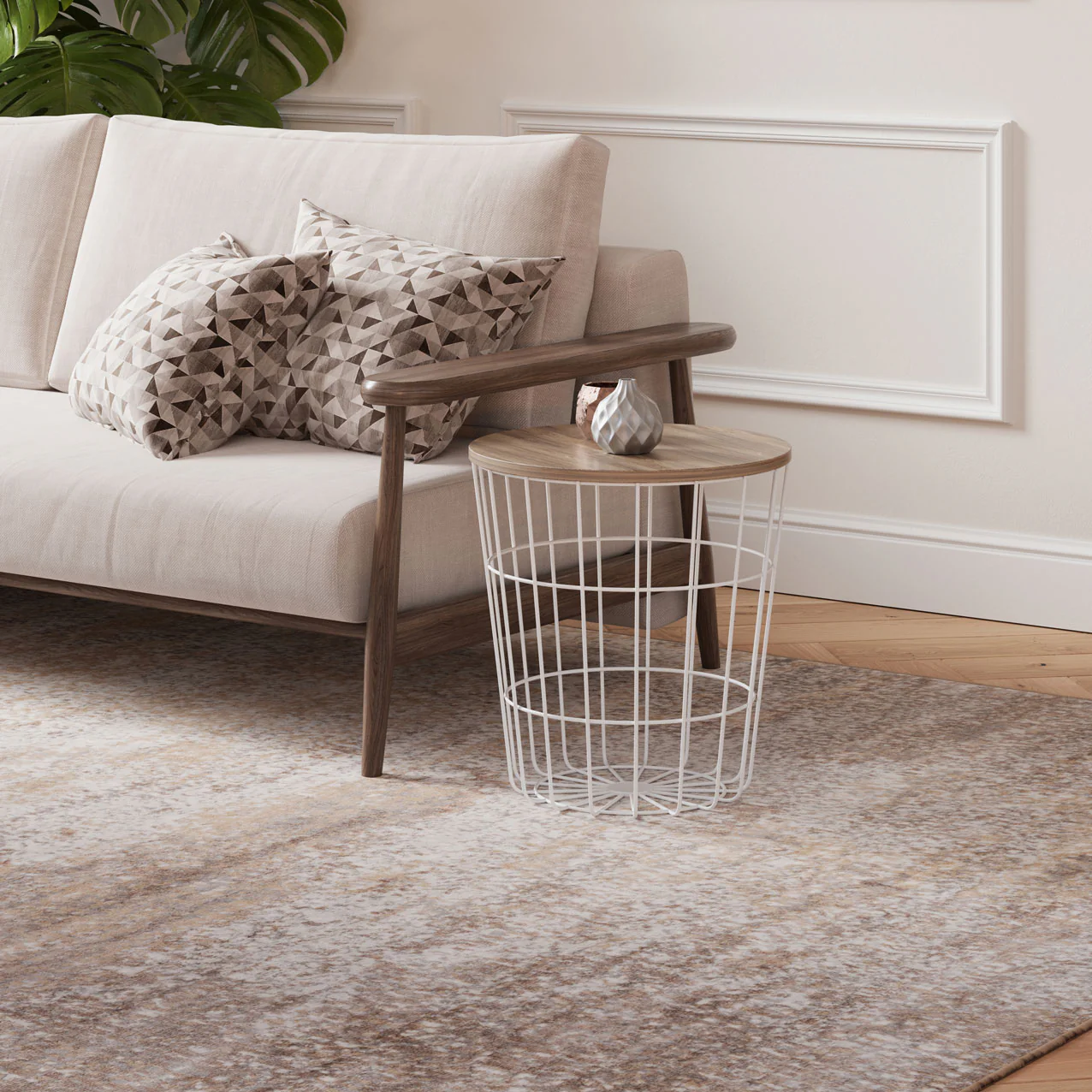 Beige Abstract Area Rug - Mia - Image 10