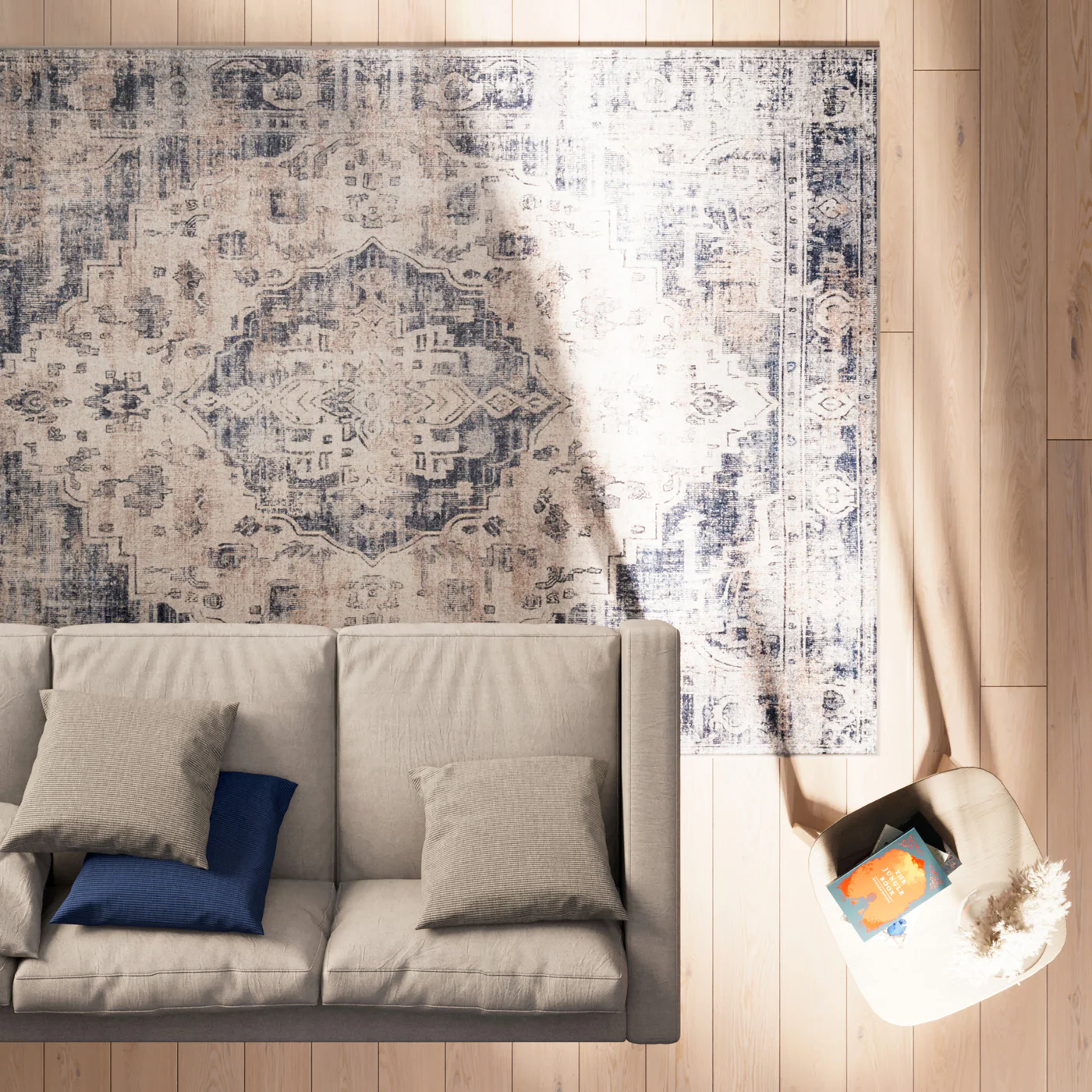 Washable Blue Traditional Rug - Kith - Image 4