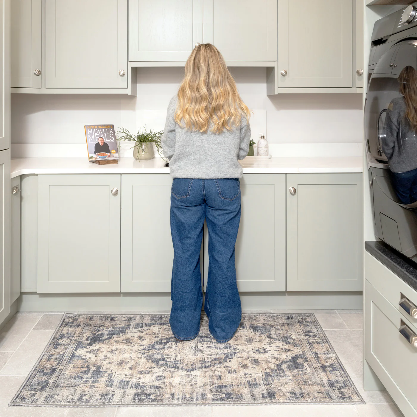Washable Blue Traditional Rug - Kith - Image 9