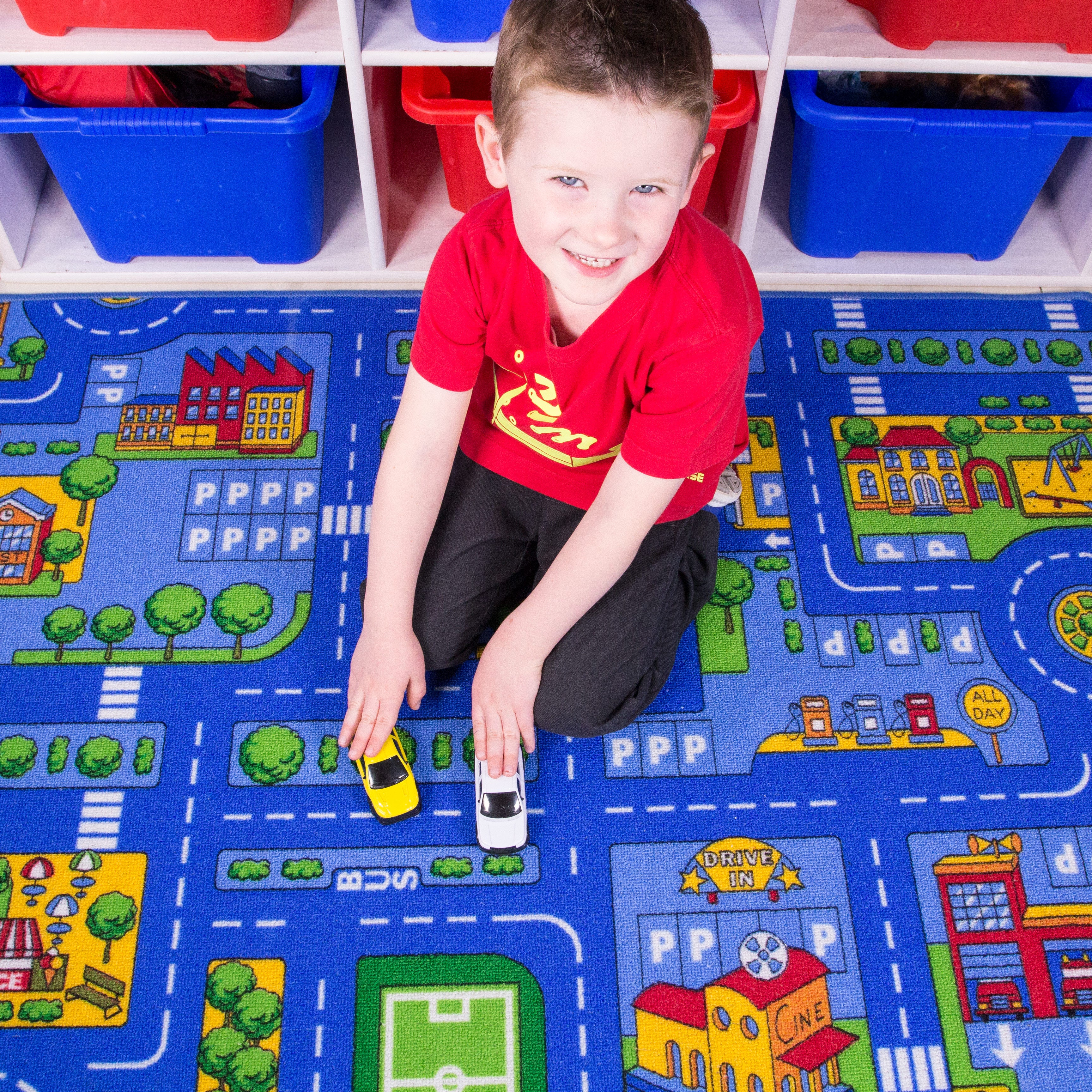 Blue Village Roads Kids Play Mat - Image 5