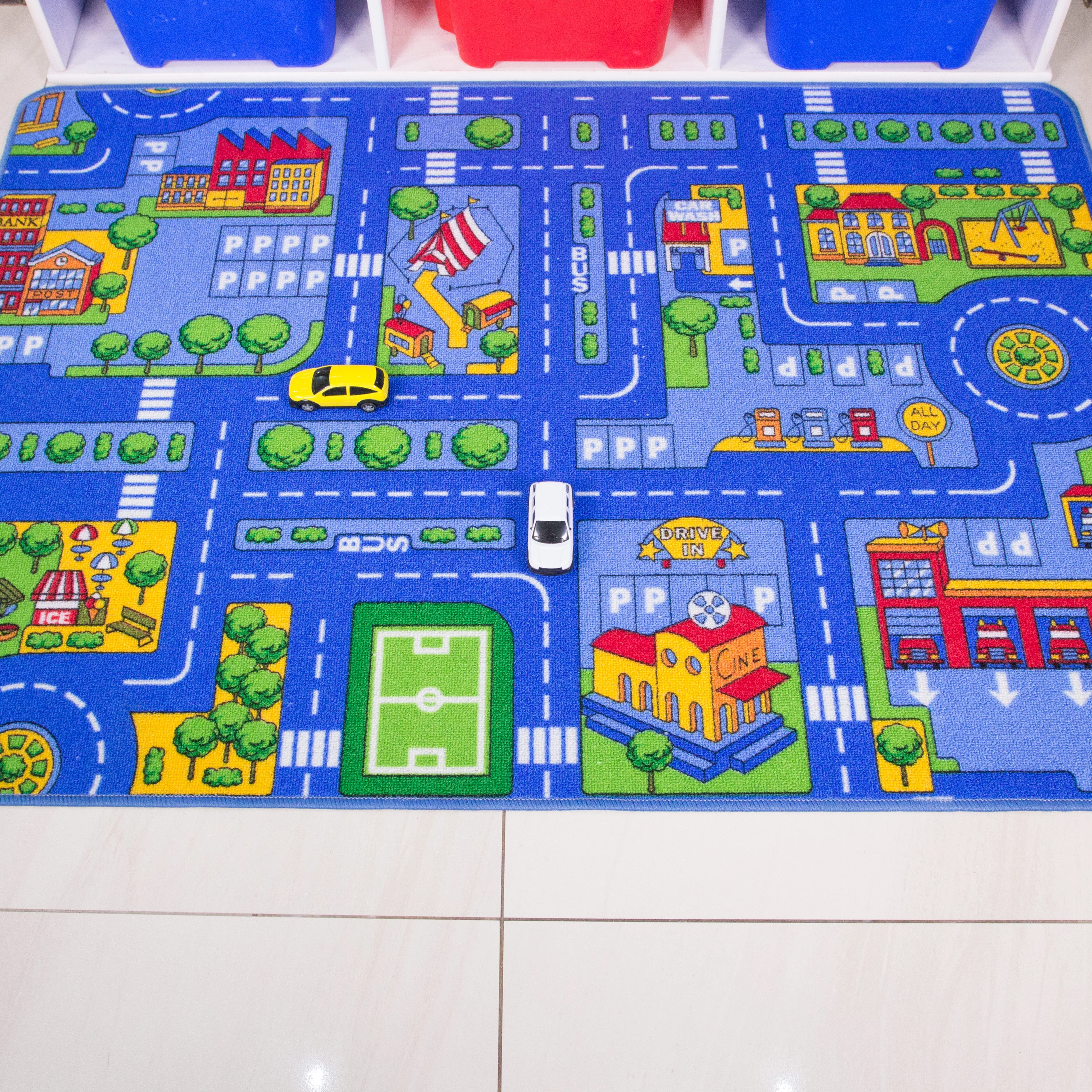 Blue Village Roads Kids Play Mat - Image 6