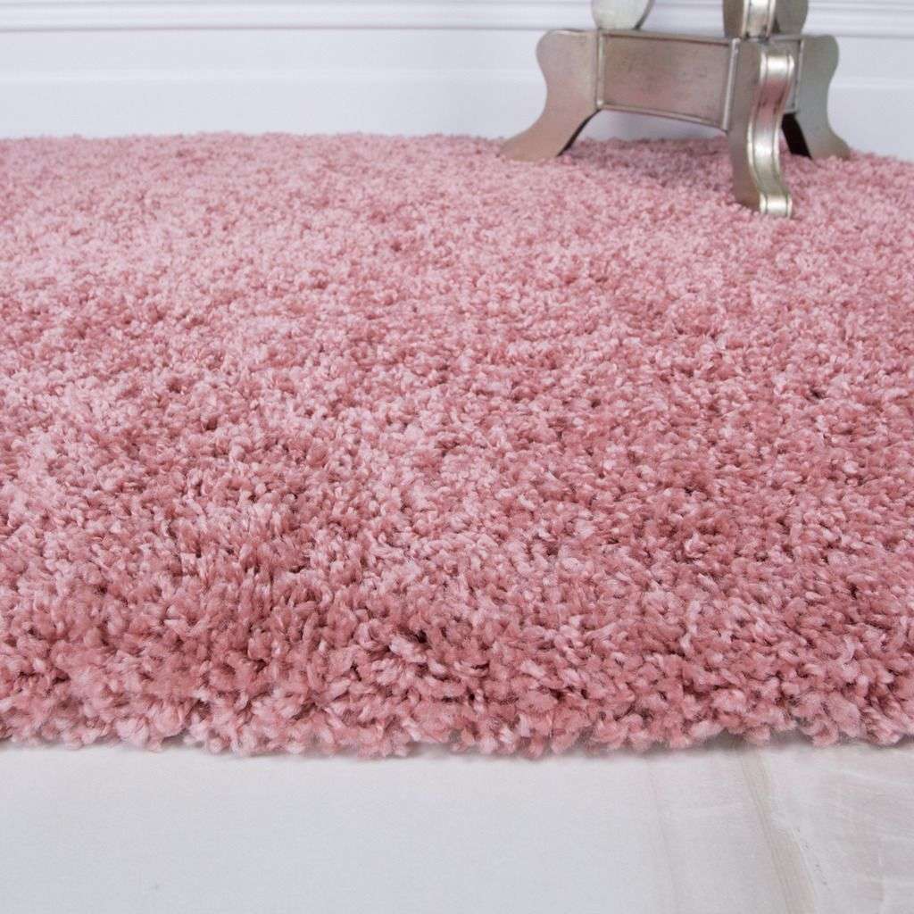 Blush Pink Shaggy Rug - Image 5