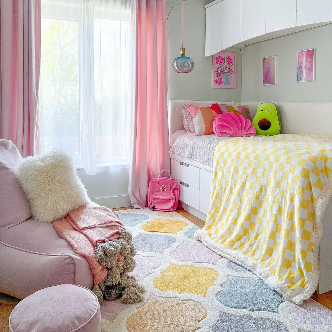 Colourful Pastel Trellis Area Room Rug - Image 2