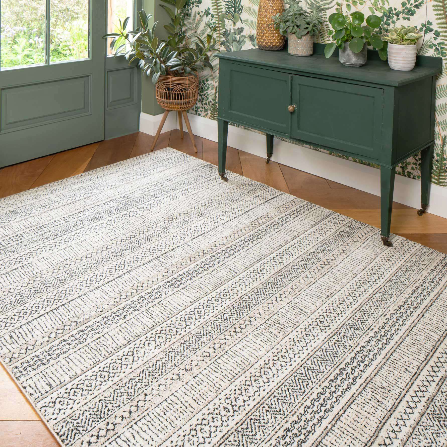 Cosy Soft Underfoot Grey Tribal Moroccan Berber Bedroom Rug - Image 4