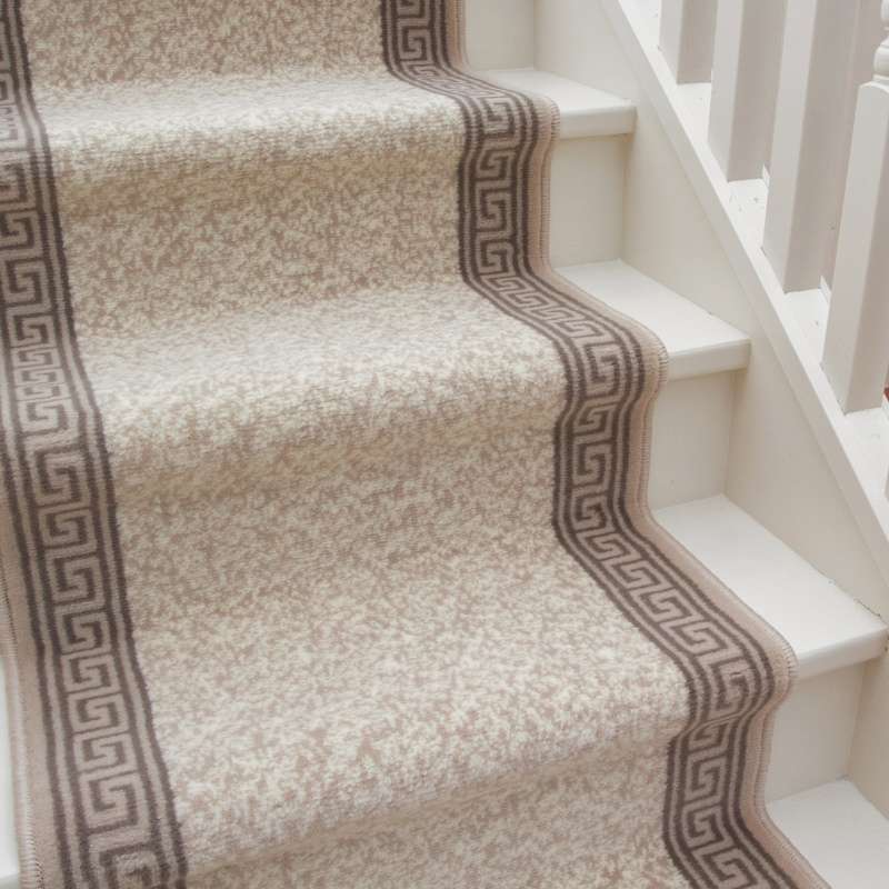 Cream Bordered Stair Carpet Runner - Cut to Measure - Image 3