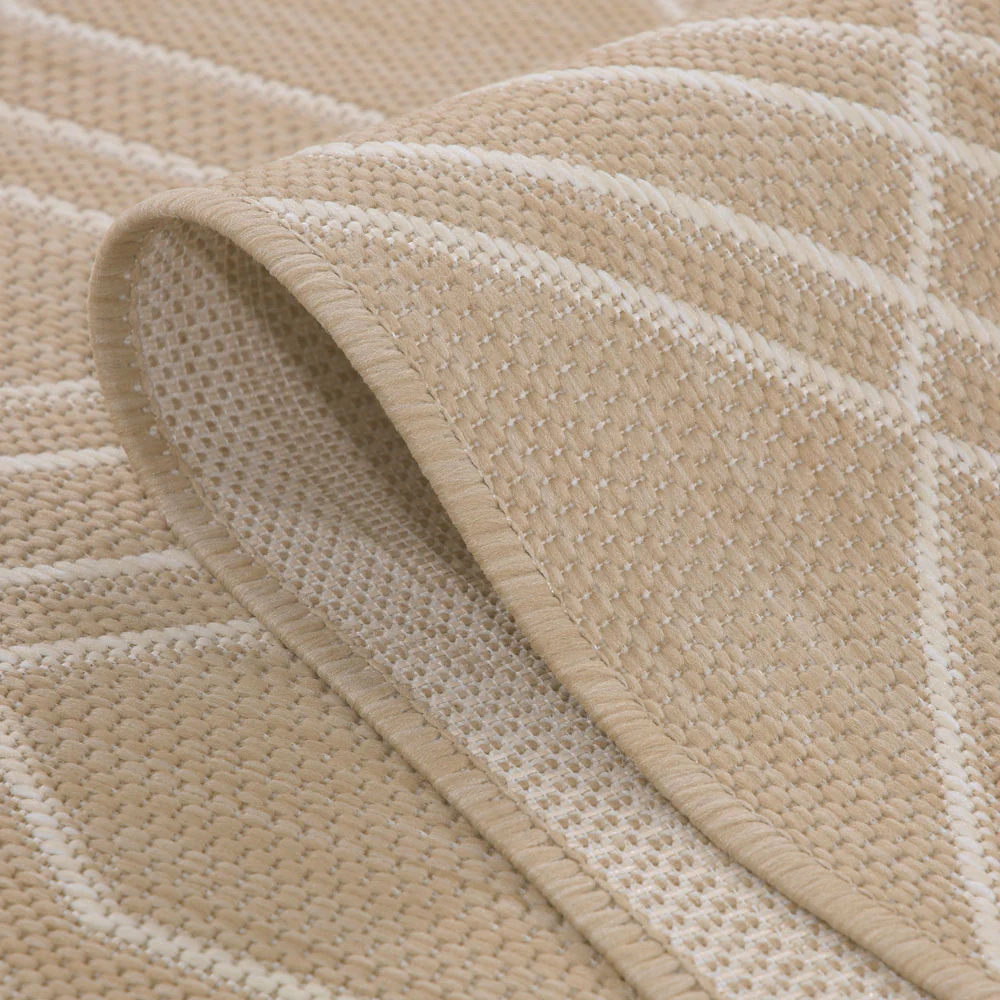 Cream Modern Geometric Area Rug - Basata - Image 8
