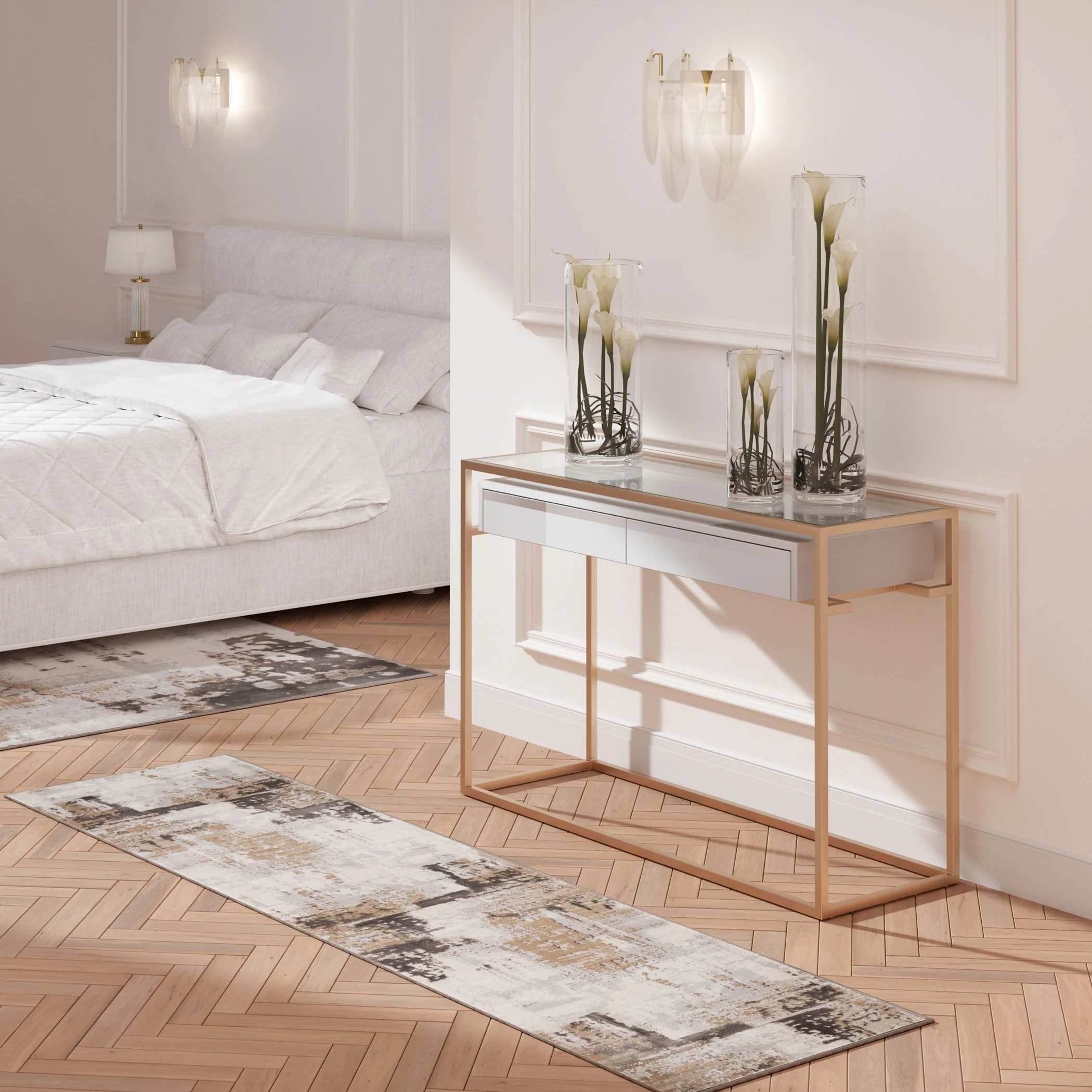 Distressed Abstract Beige Area Rug - Grace - Image 12