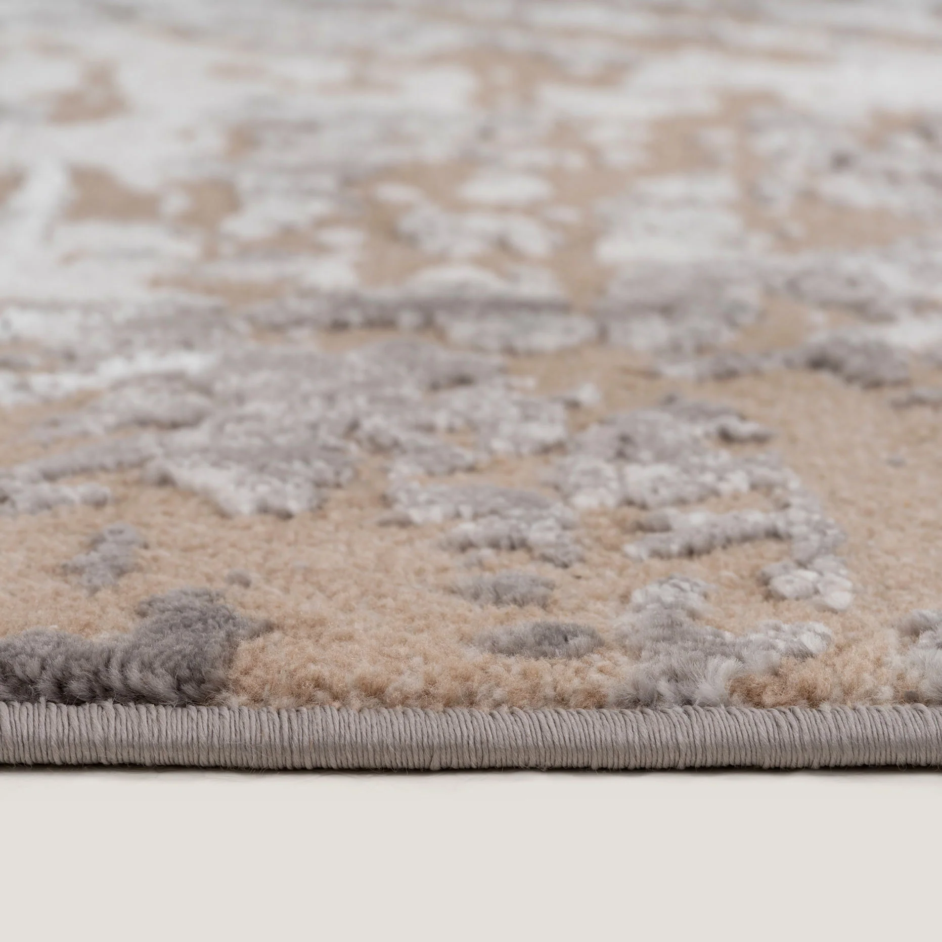Distressed Beige Art Deco Runner Rug - Image 3