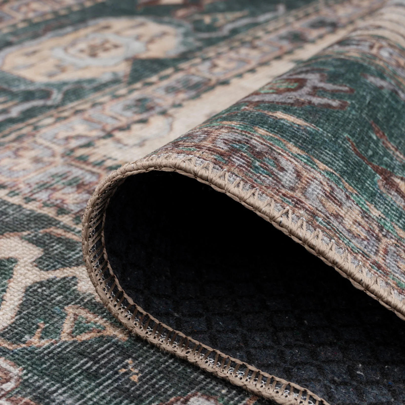 Distressed Bordered Washable Rug - Image 5