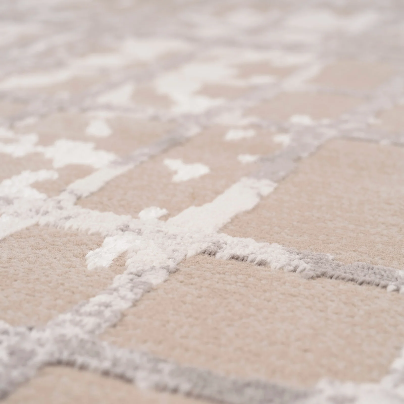 Distressed Linear Beige Silver Runner - Diora - Image 3