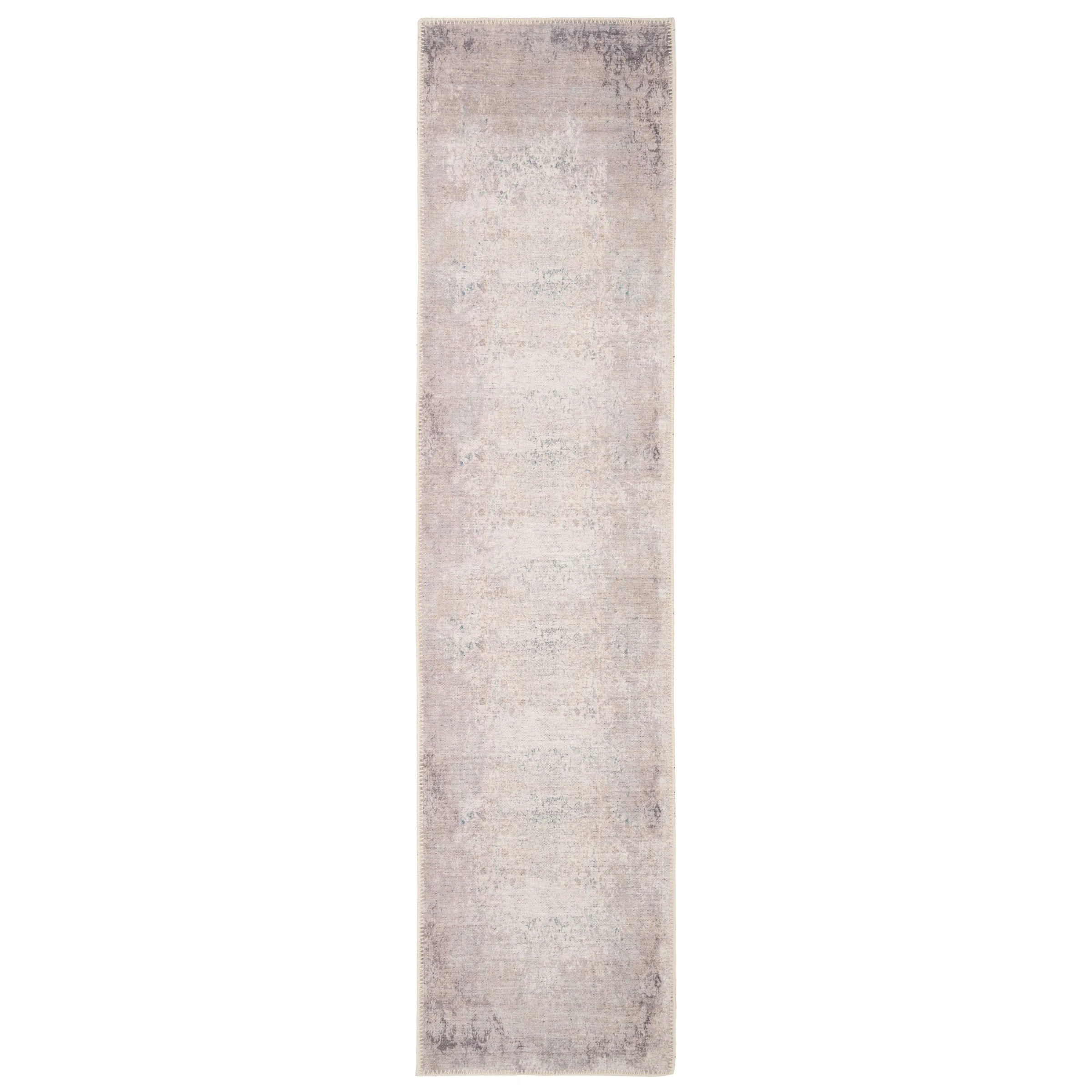 Flatwoven Washable Distressed Renaissance Grey Beige Rug - Fleur - Image 7
