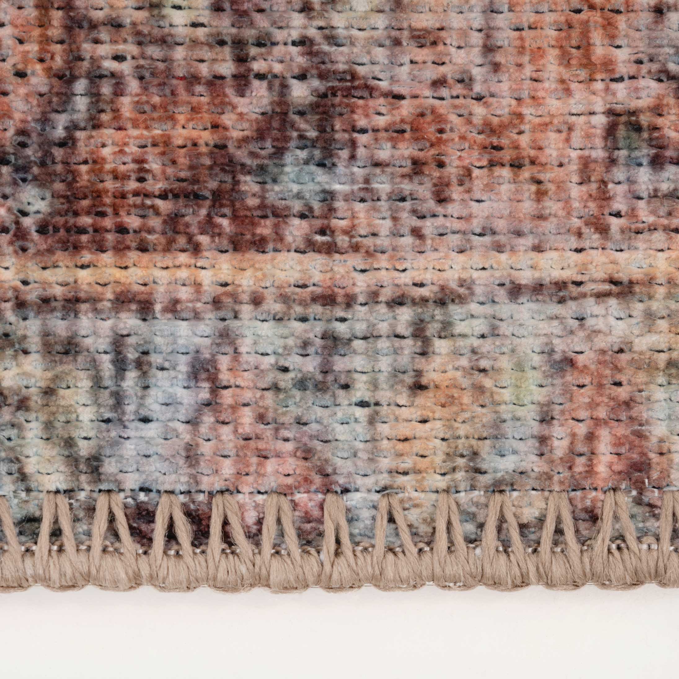 Flatwoven Washable Distressed Terracotta Aztec Runner - Yana - Image 4