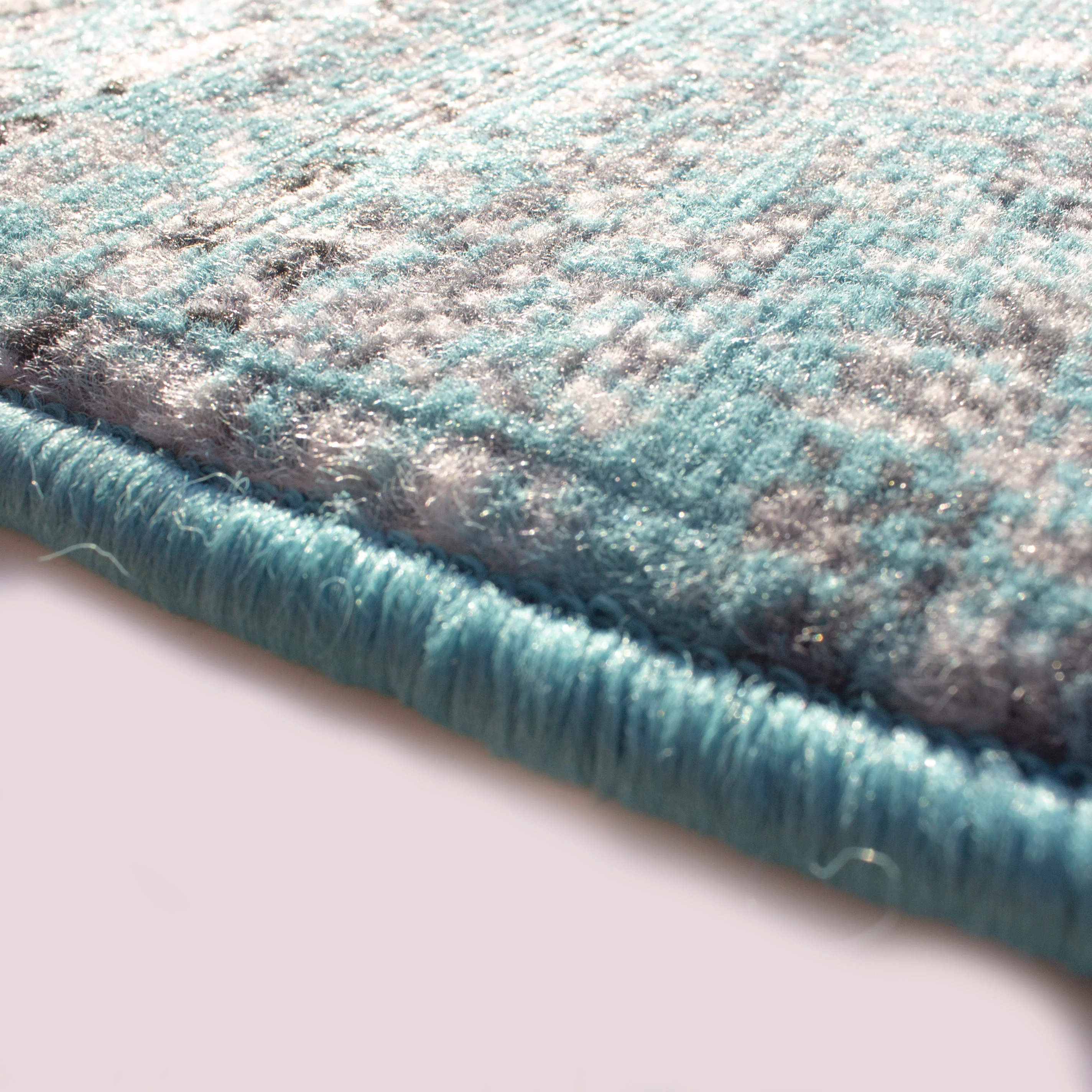 Duck Egg Traditional Patchwork Living Room Rug - Image 5