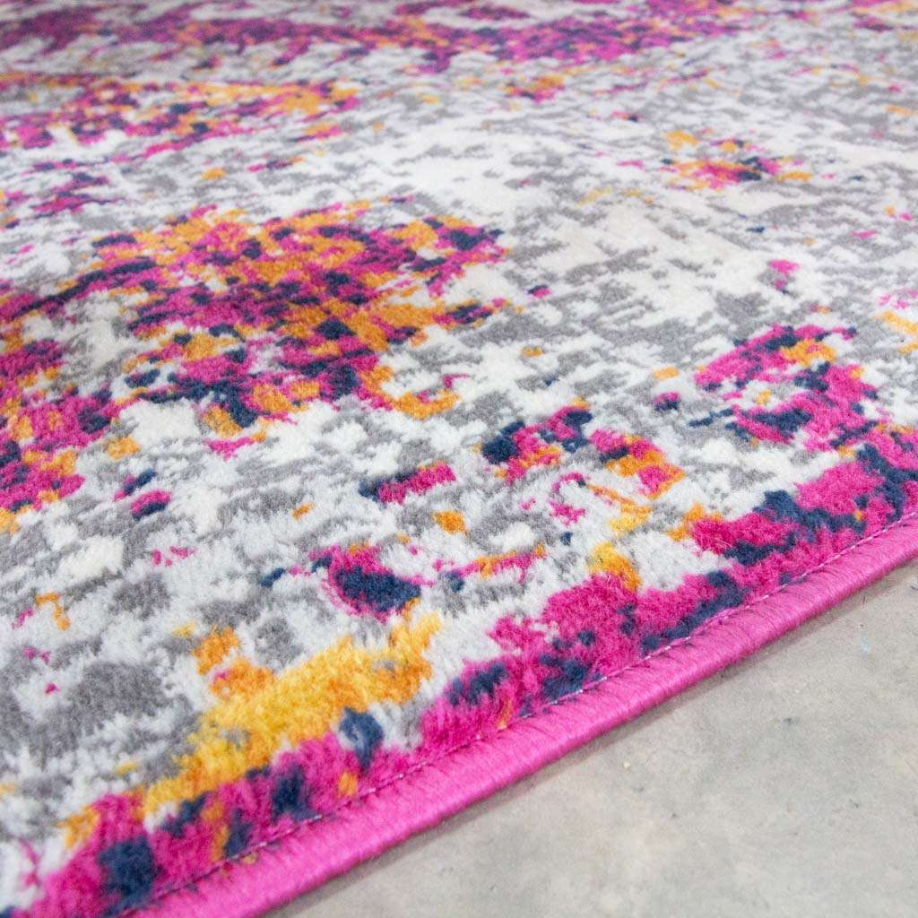 Fuschia Pink Oriental Distressed Rug - Image 6