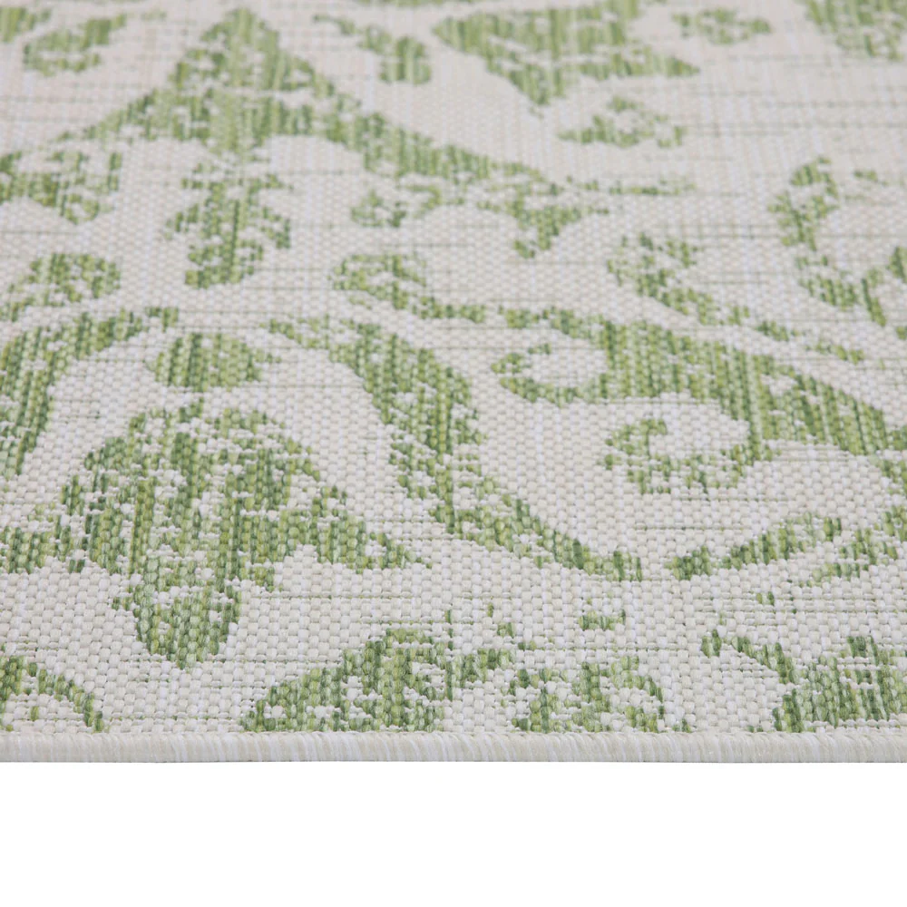 Green Floral Motif Outdoor Rug - Lanark - Image 10