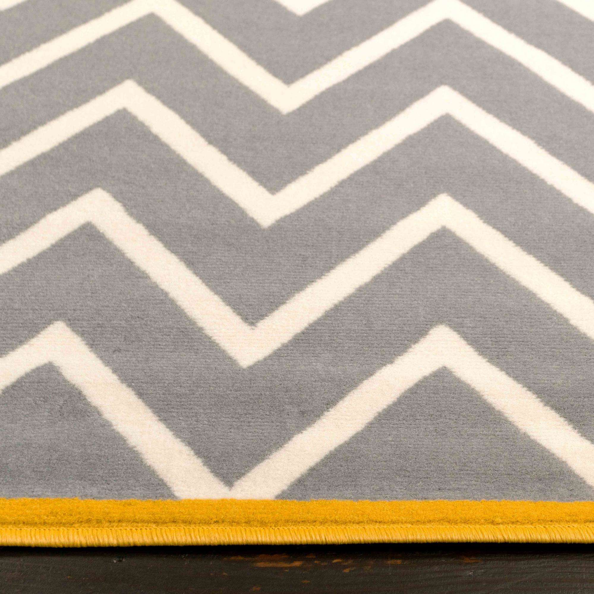 Grey Chevron Bordered Rug - Image 4