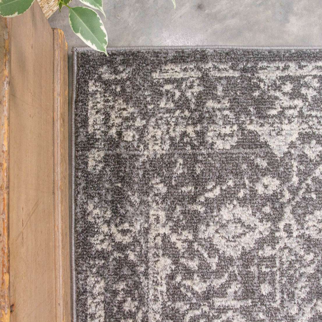 Grey Distressed Traditional Rug - Image 3