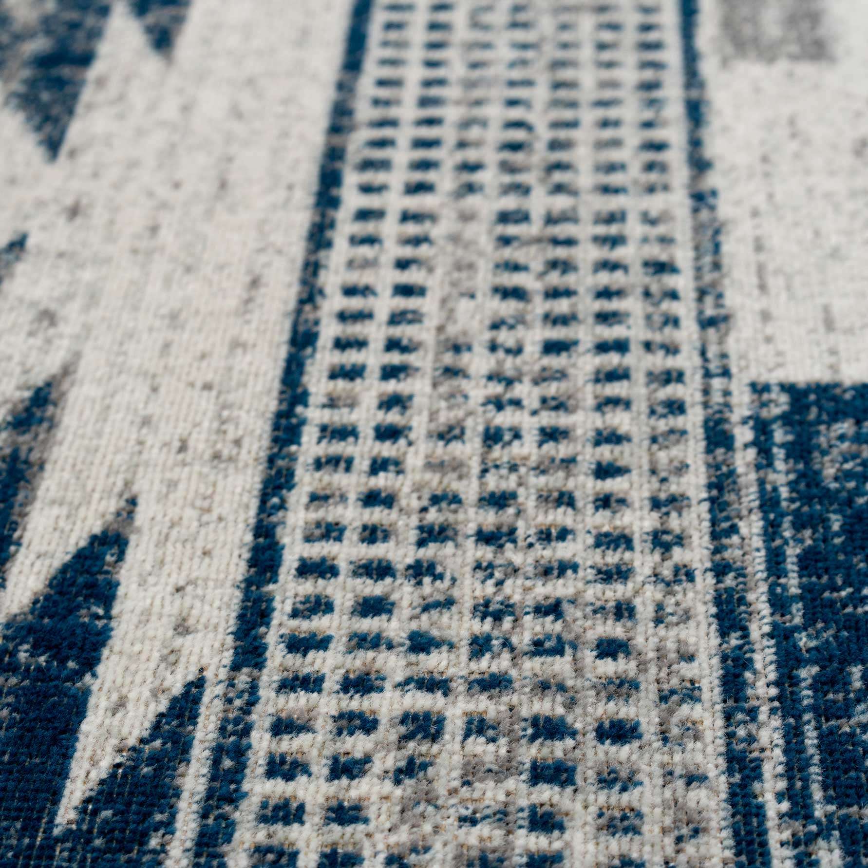 Grey Navy Aztec Living Room Rug - Image 4