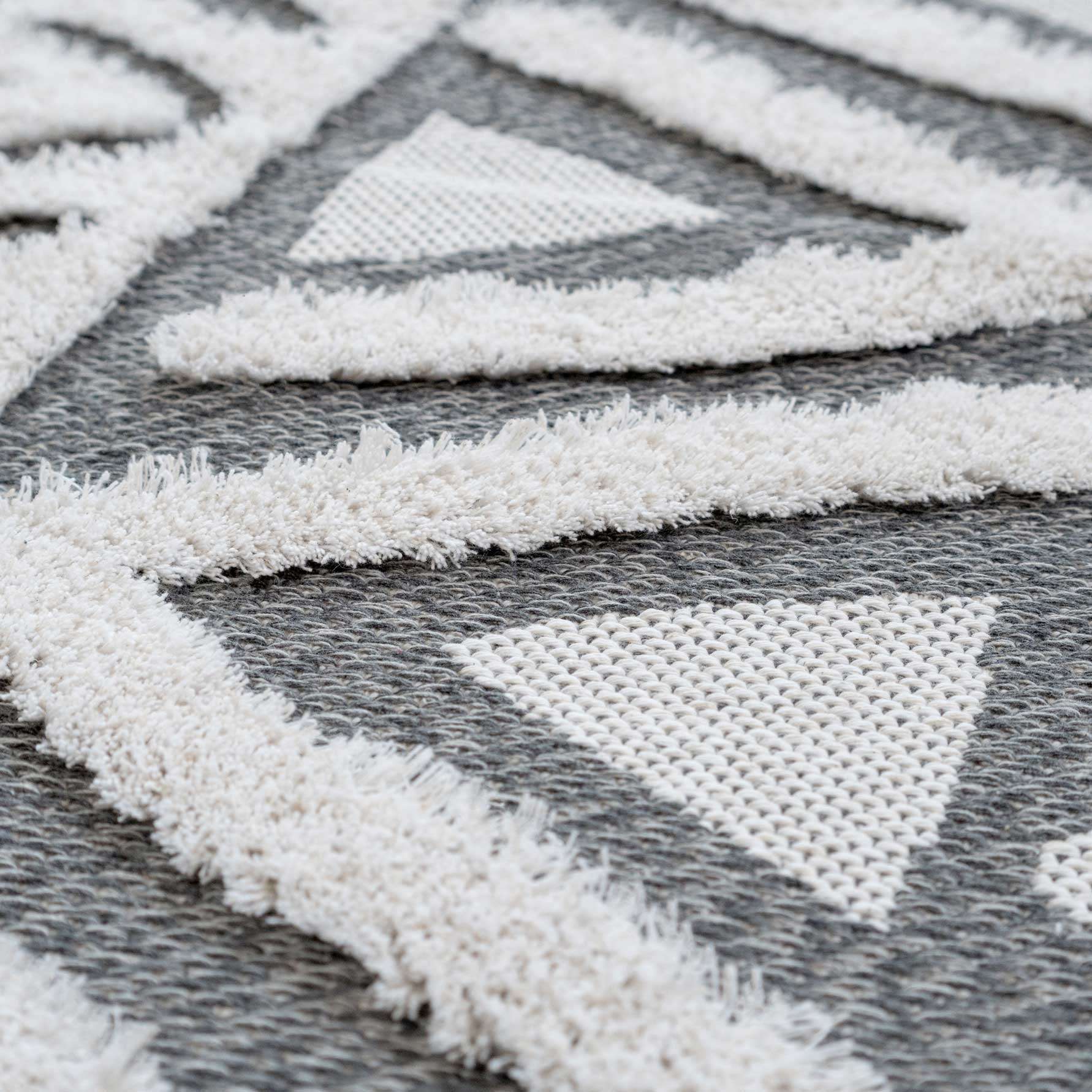 Grey Tribal Soft Tufted Sustainable Rug - Rafati - Image 5