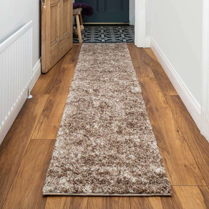 Light Brown Mottled Shaggy Living Room Rug - Image 6