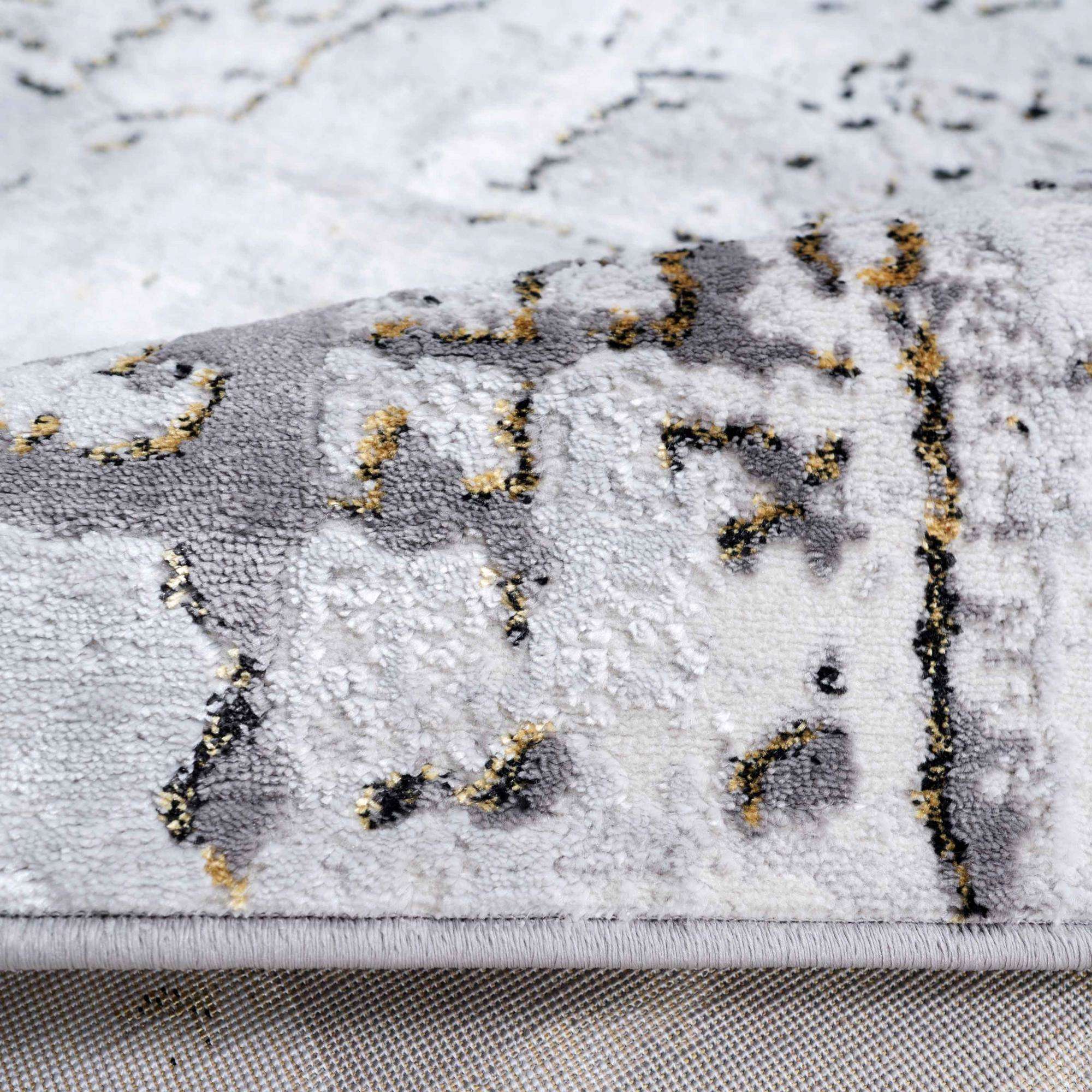 Modern Gold Abstract Distressed Living Room Rugs - Grace - Image 7