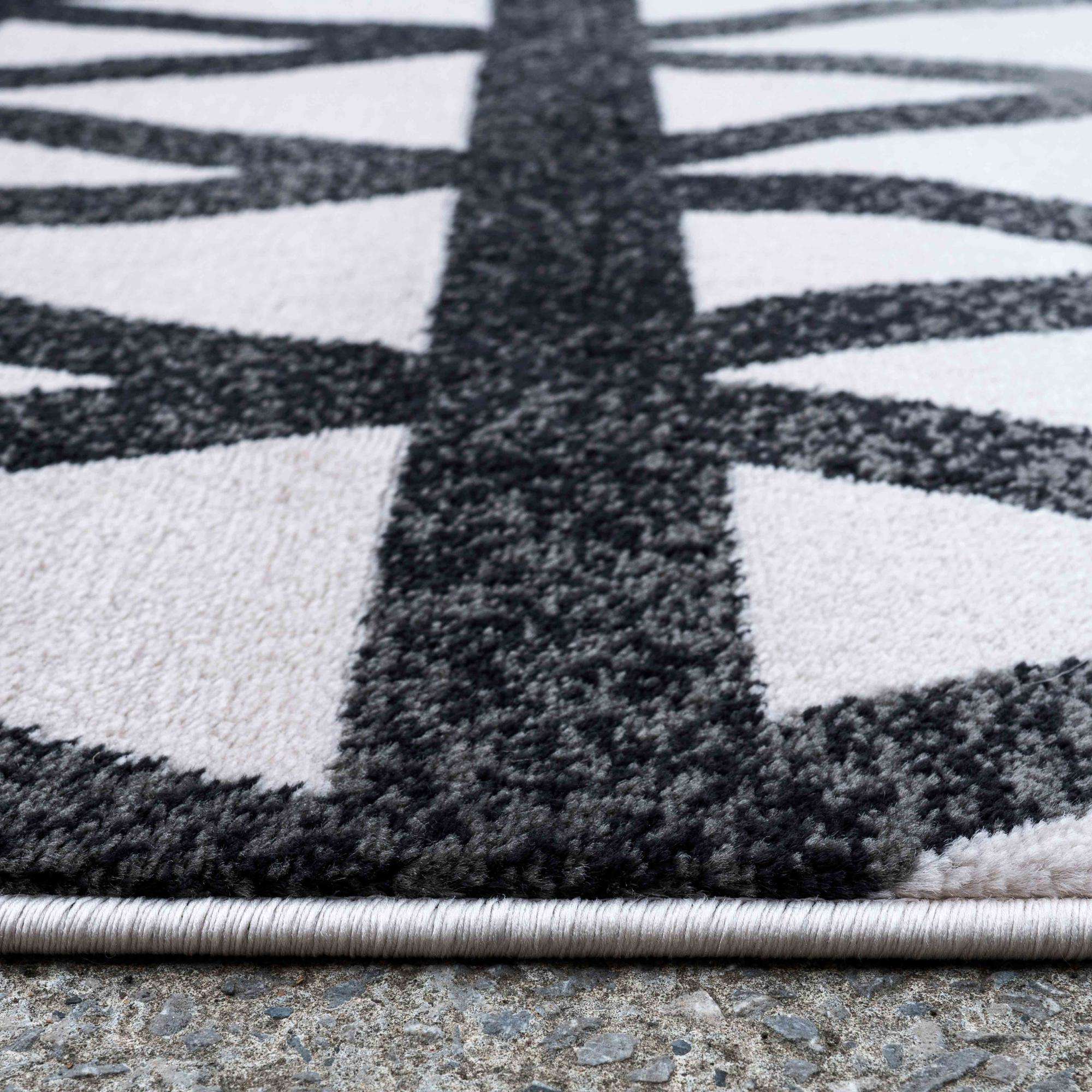 Modern Grey Geometric Triangle Living Room Rug - Powell - Image 8