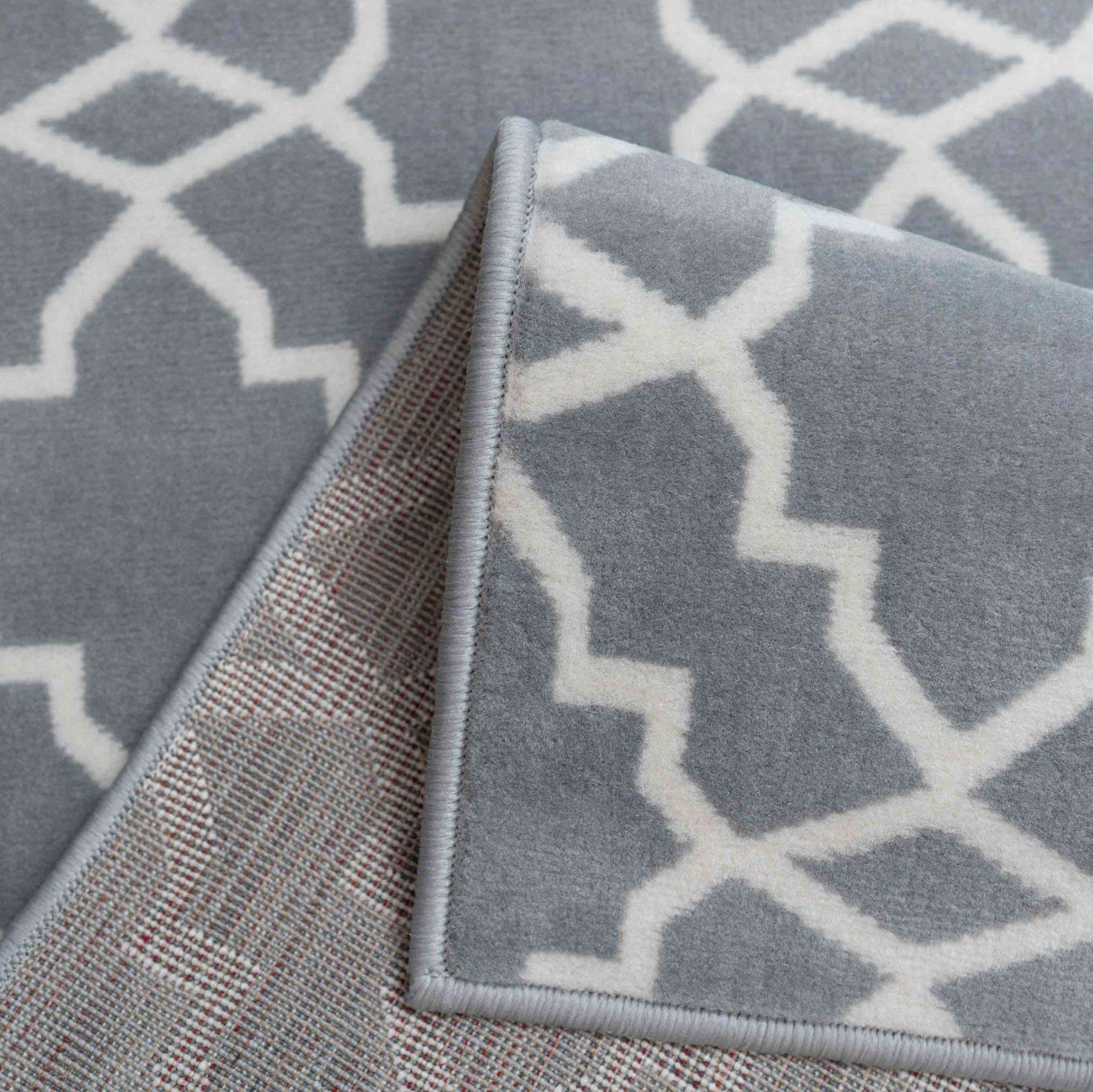 Modern Grey Trellis Living Room Rugs - Image 6