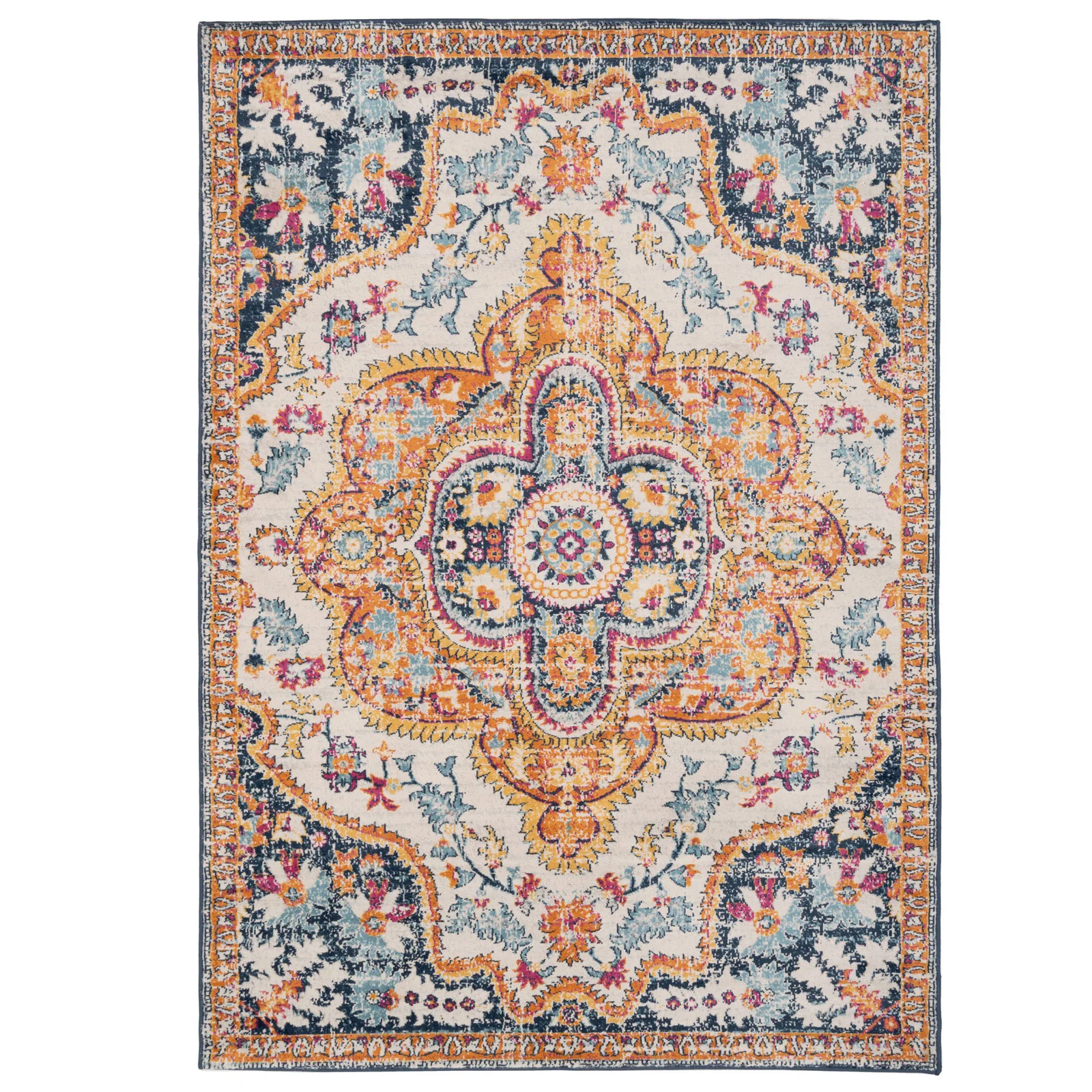 Multicolour Medallion Area Rug