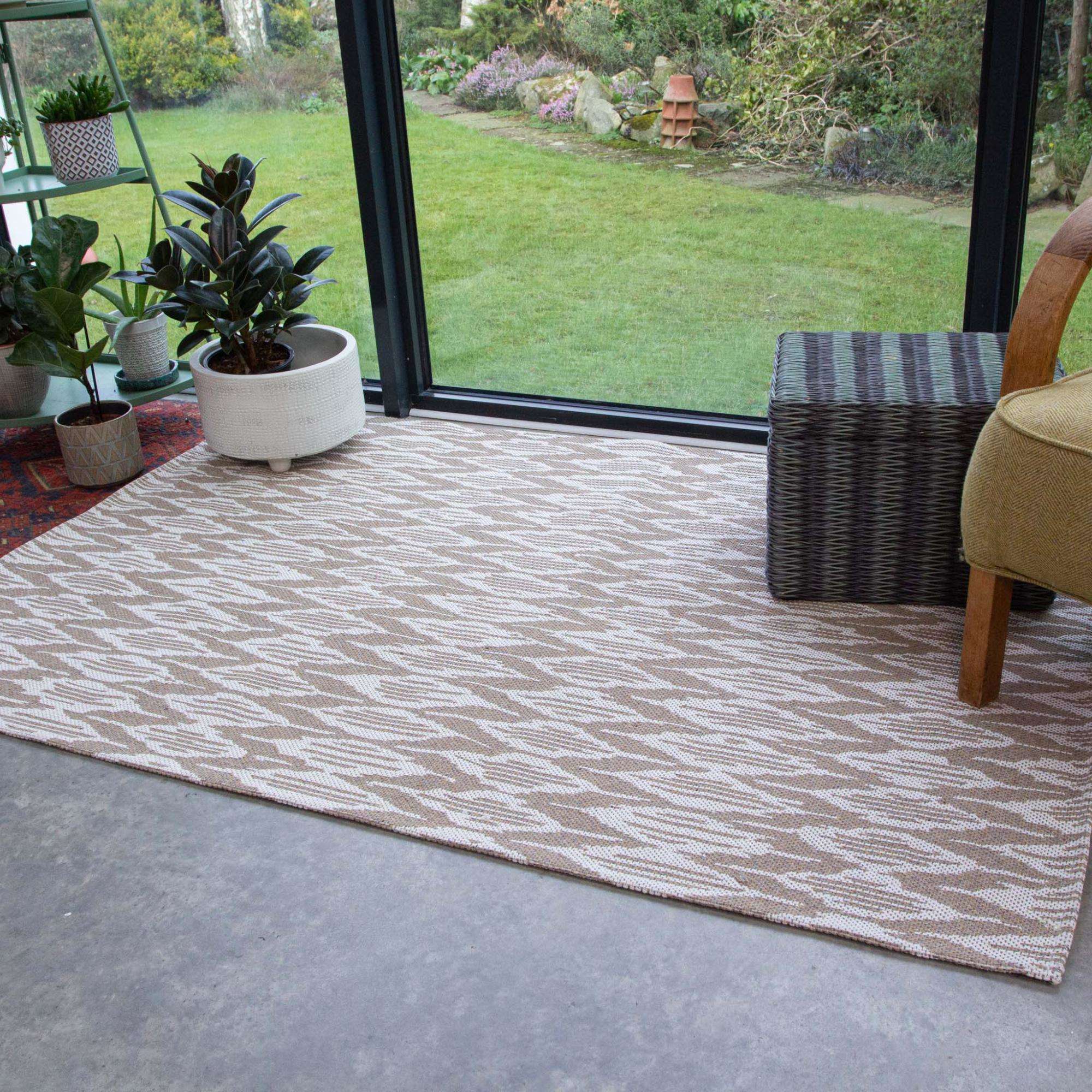 Natural Stripe Woven Sustainable Recycled Cotton Rug - Aden - Image 3