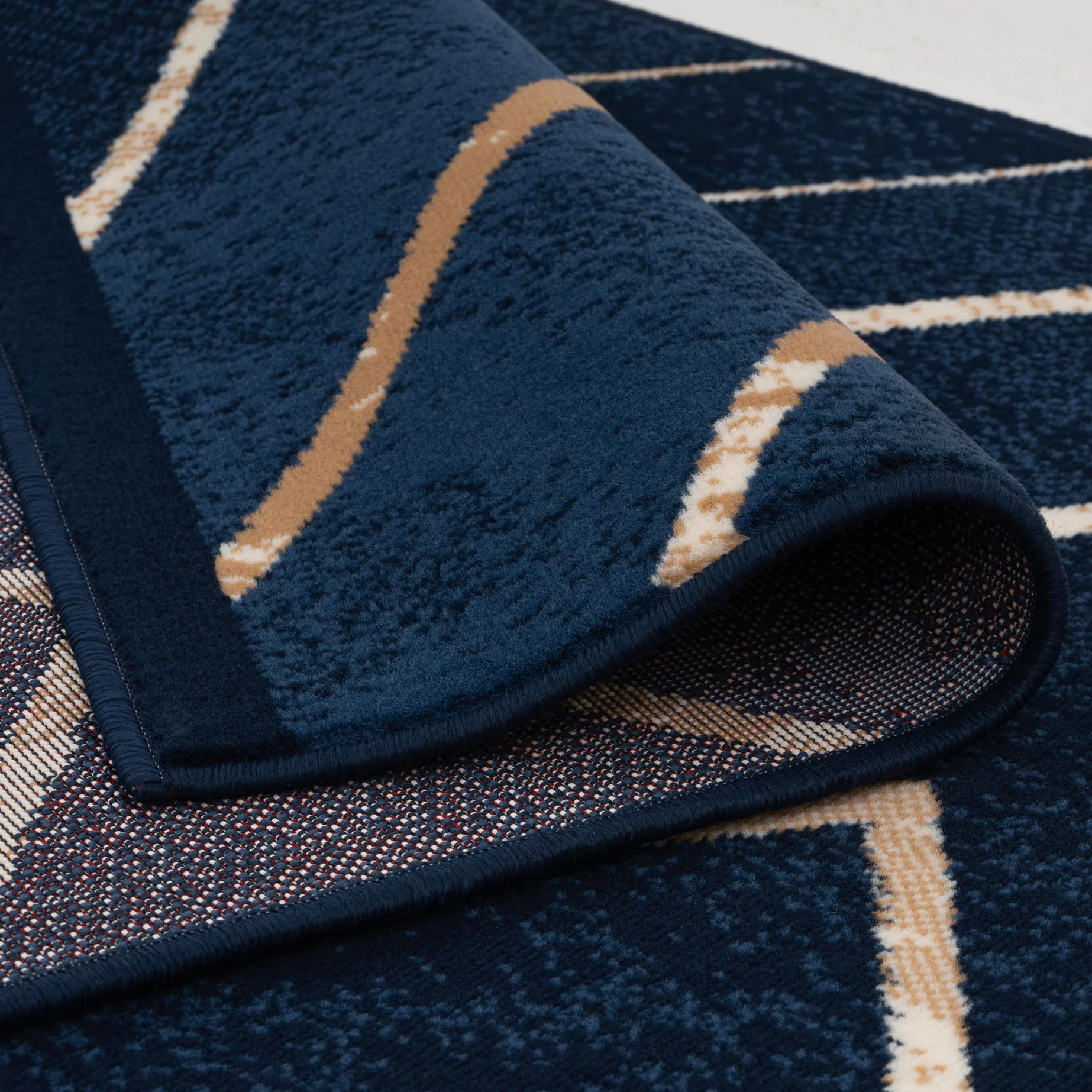 Navy Gold Art Deco Contempary Area Rug - Image 5