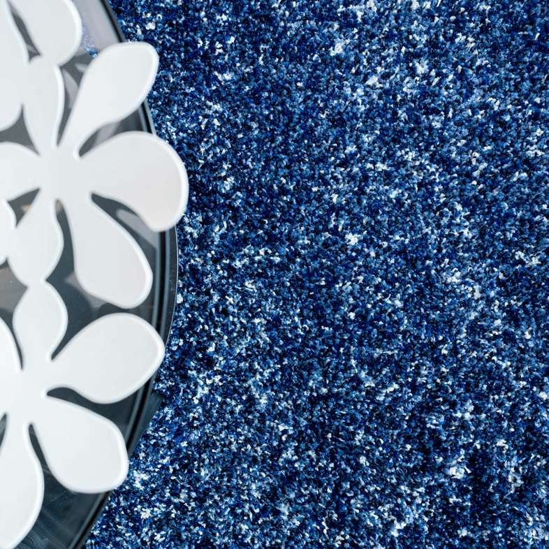 Navy Mottled Shaggy Living Room Rug - Image 5