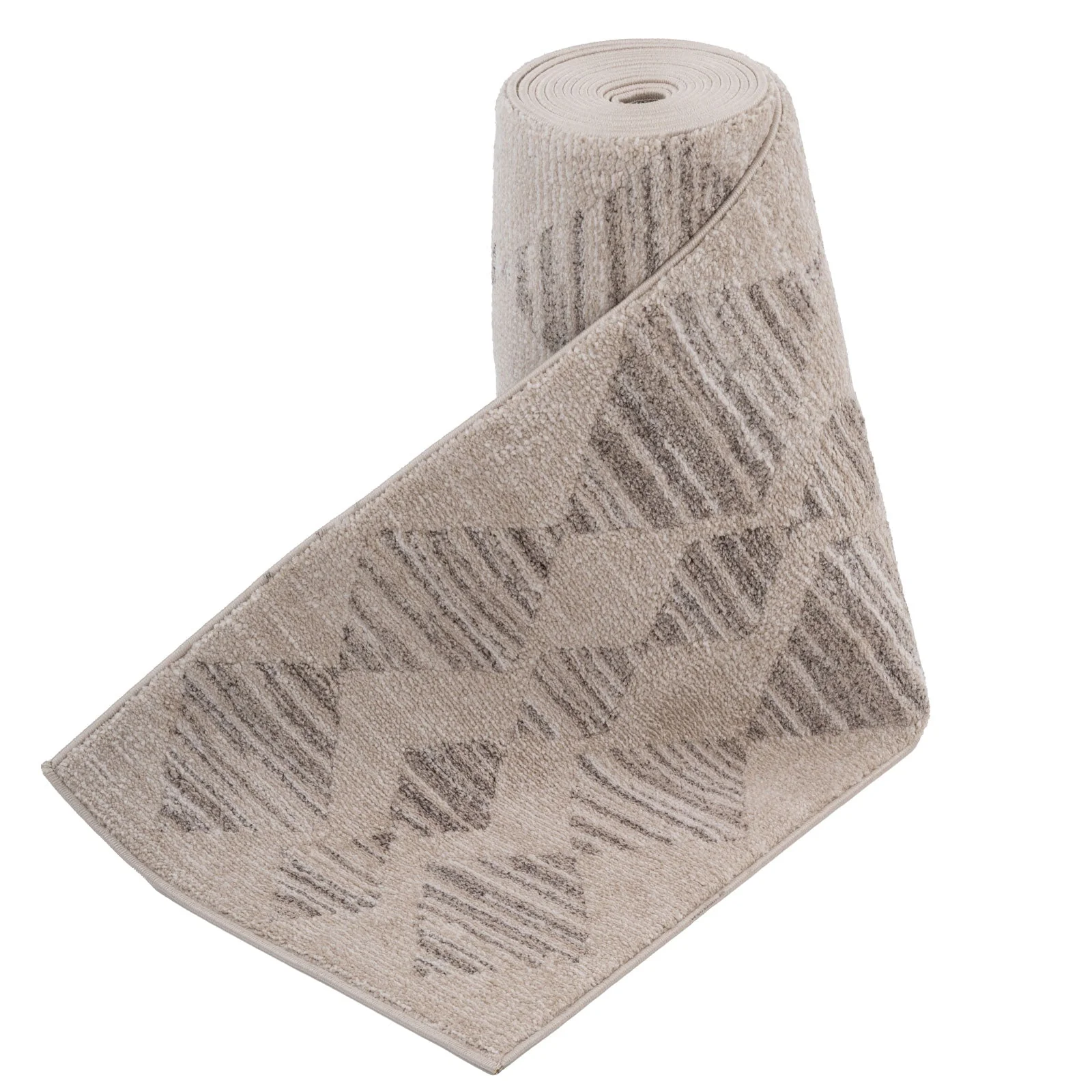 Neutral Diamond Pattern Stair Carpet - Image 2