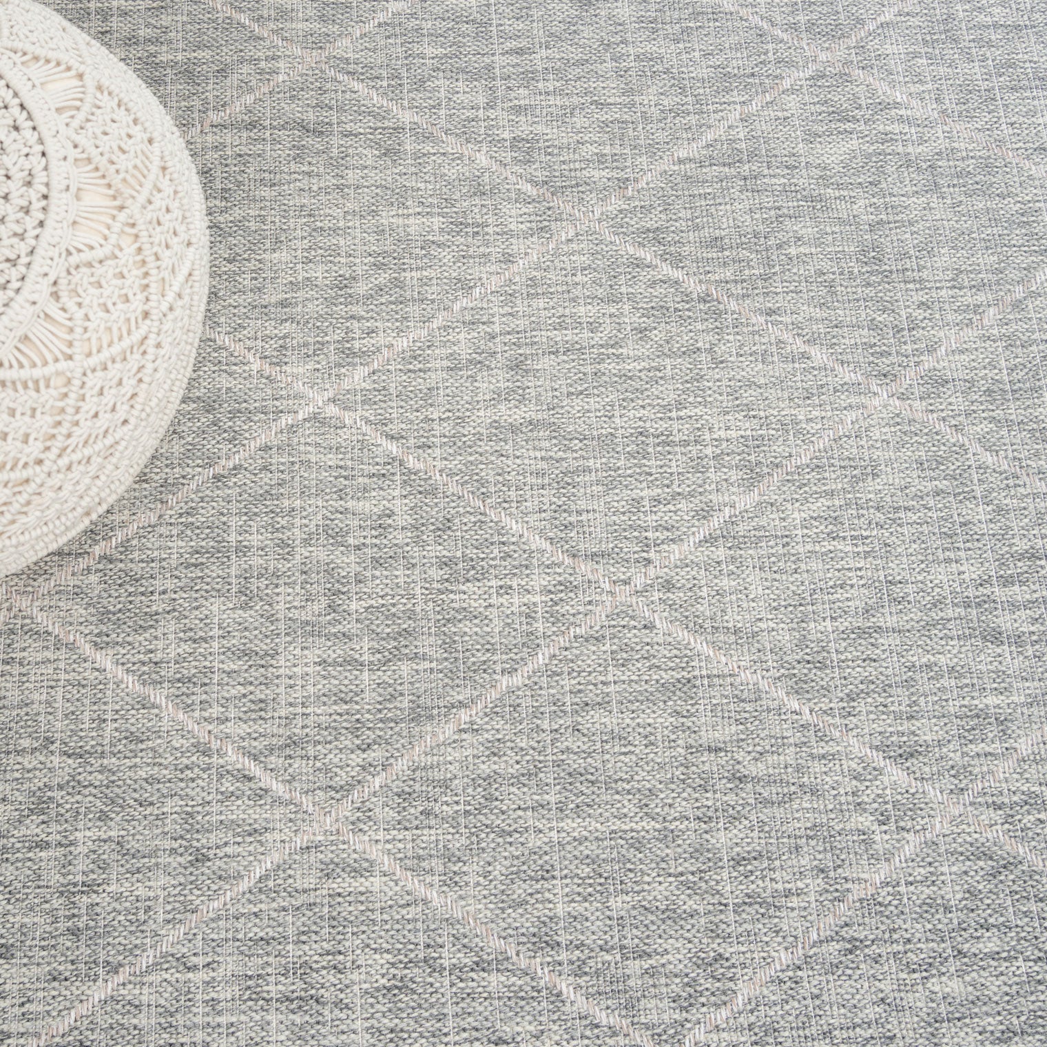 Neutral Trellis Living Room Rug - Mahoni - Image 5