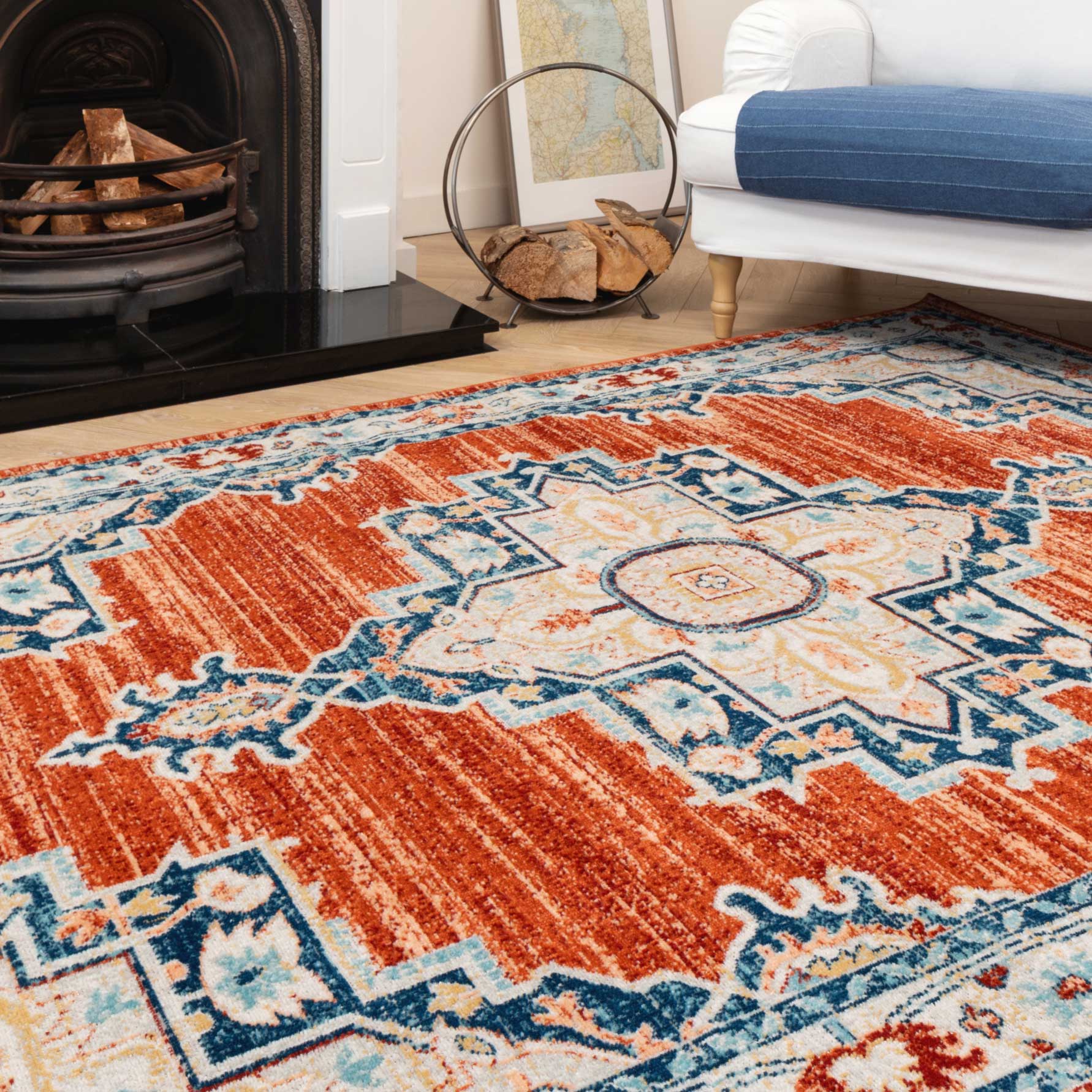 Terracotta Orange Oriental Area Rug - Antik - Image 5