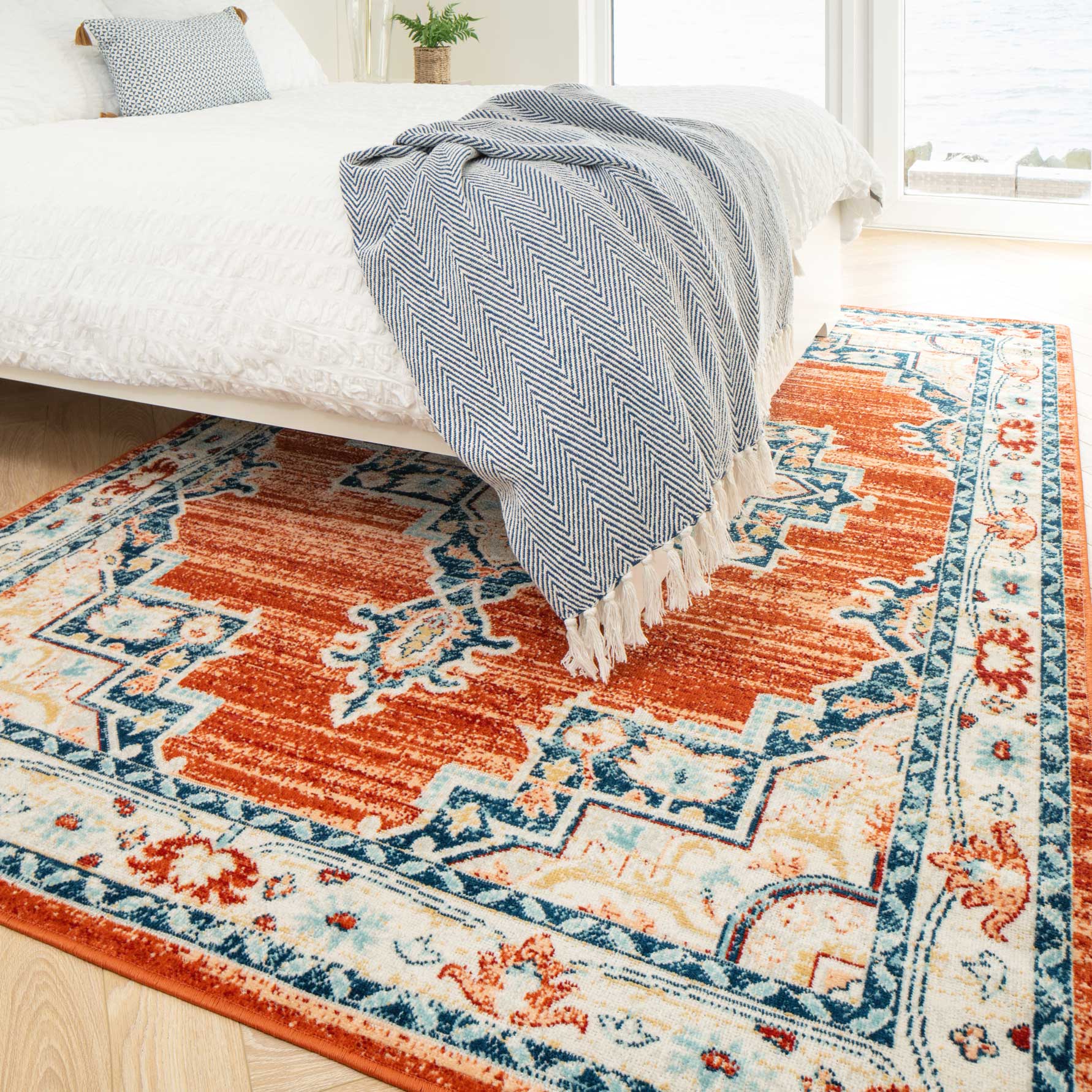 Terracotta Orange Oriental Area Rug - Antik - Image 7