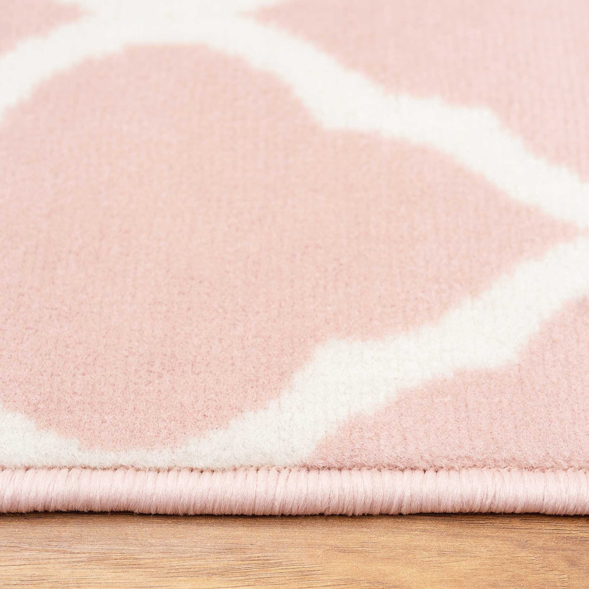 Pink Blush Moroccan Trellis Living Room Rug - Image 6