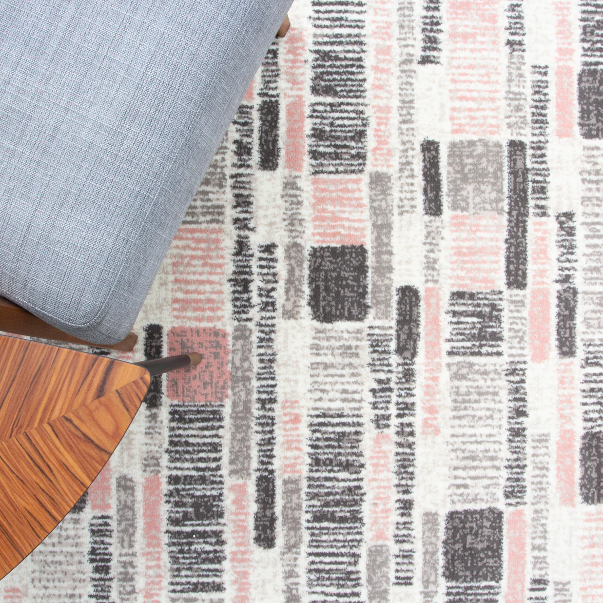 Pink Grey Modern Area Rug - Image 3