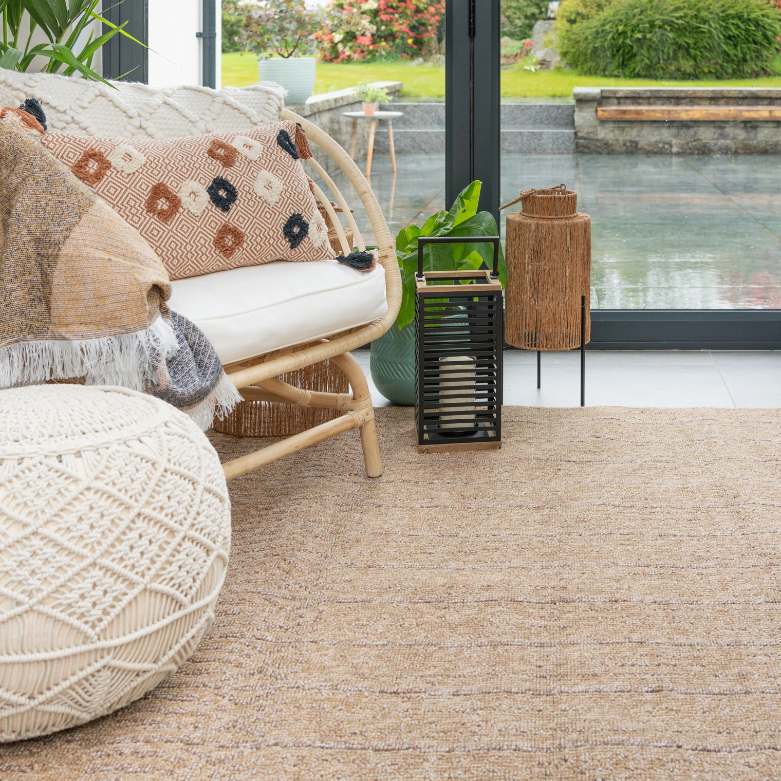 Plain Jute Brown Living Room Rug - Saule - Image 3
