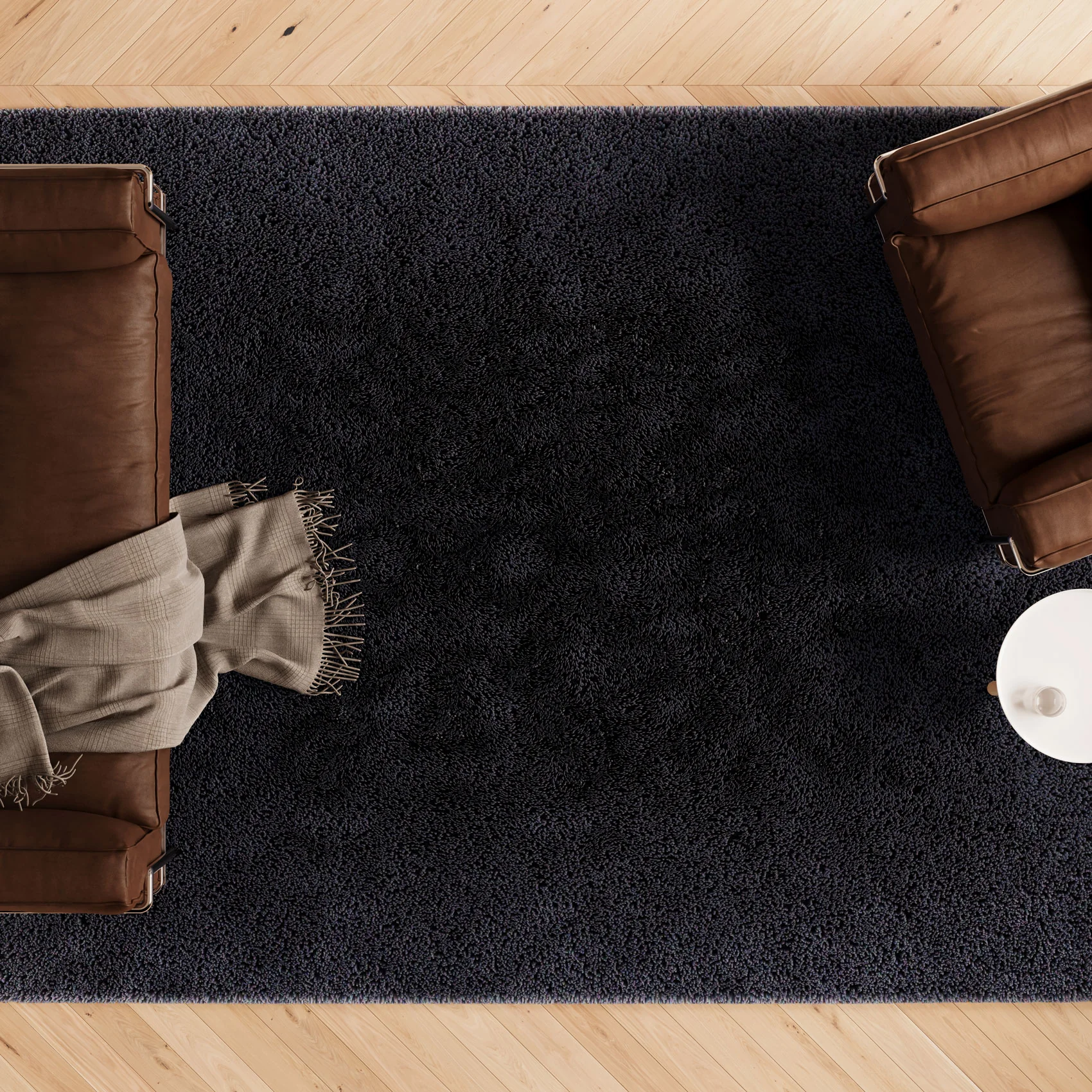 Premium Navy Shaggy Rug - Midnight Navy - Image 2