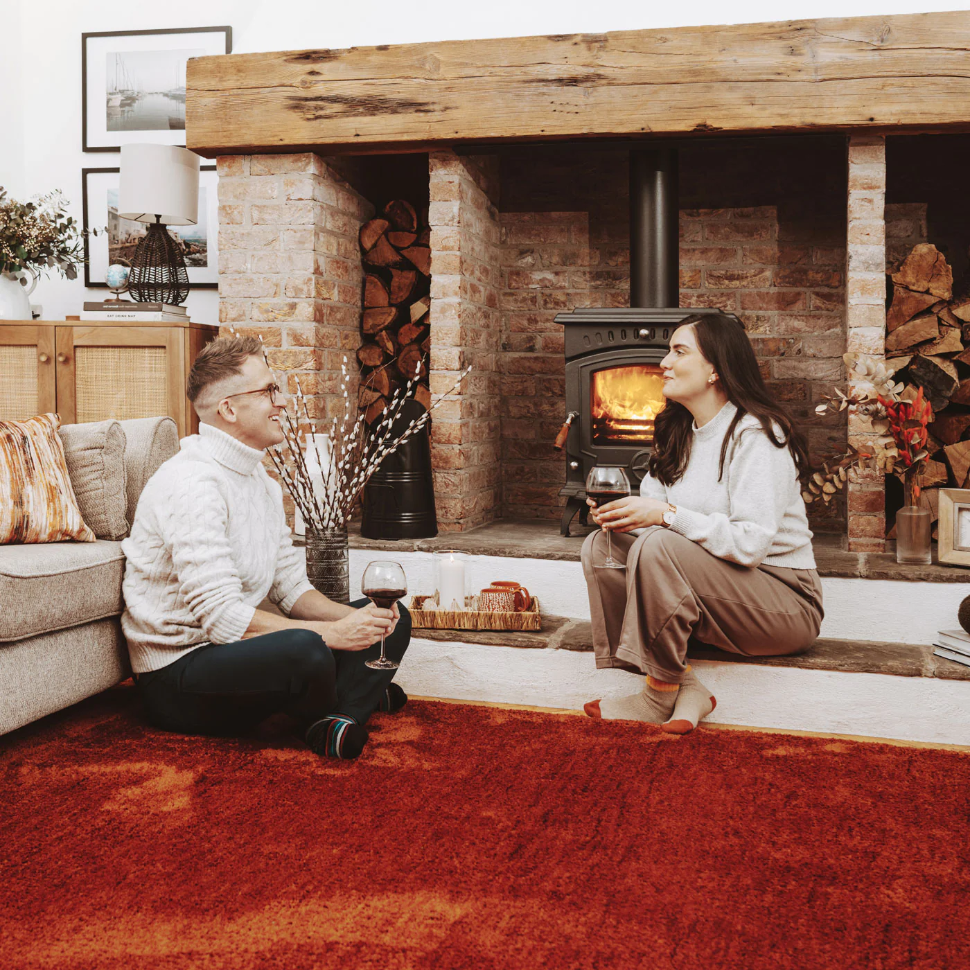 Premium Terracotta Shaggy Rug - Sienna - Image 2
