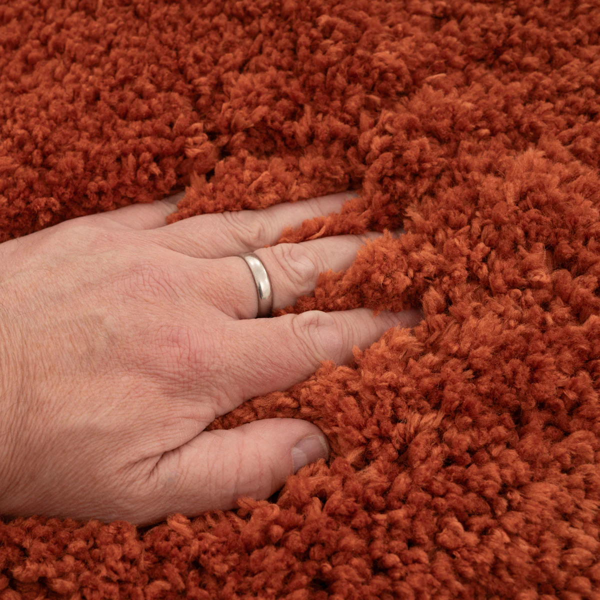 Premium Washable Terracotta Shaggy Rug - Image 5