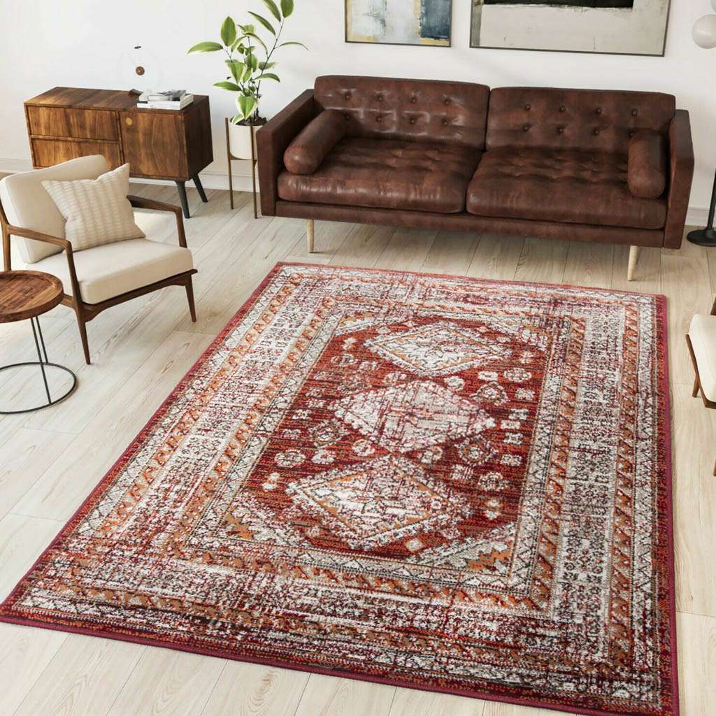 Red Traditional Kilim Living Room Rugs - Image 2