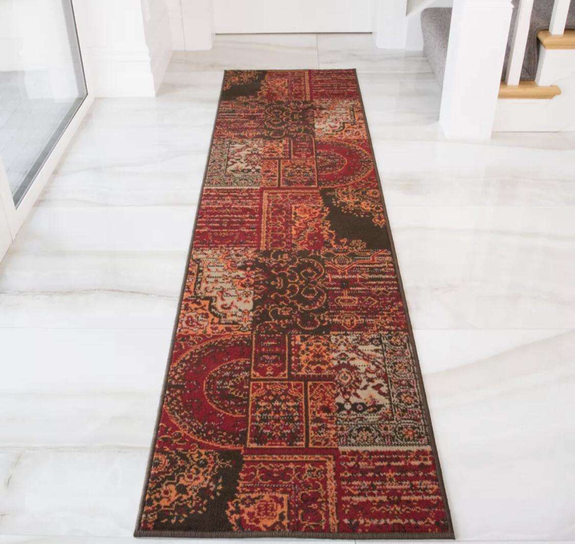Round Circle Patchwork Wine Rug - Image 5
