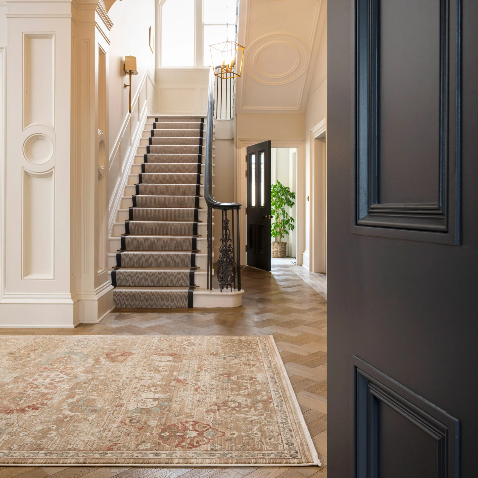 Rustic Floral Terracotta Rug - Dahlia - Image 3