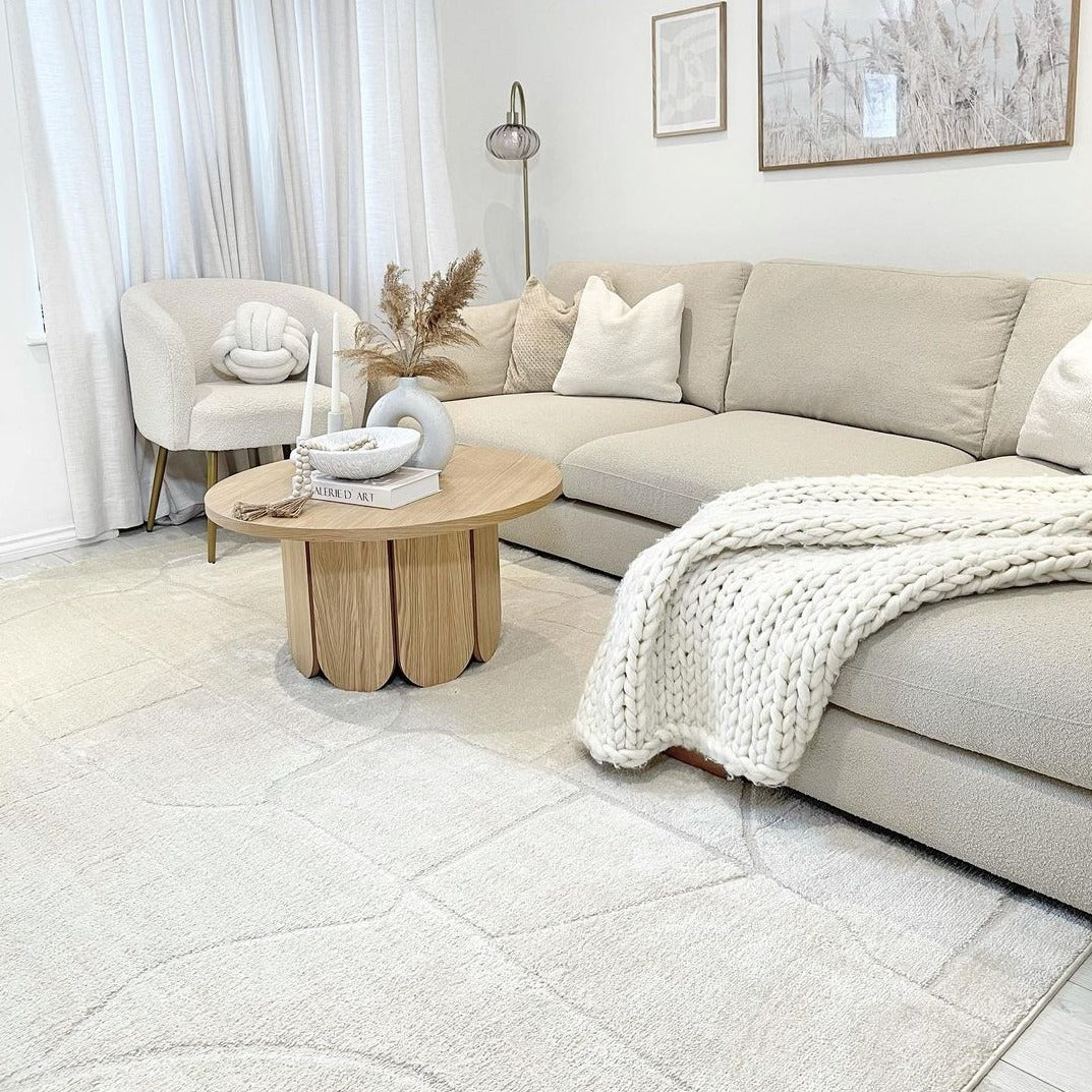 Soft Cream Abstract Rug - Aura - Image 3