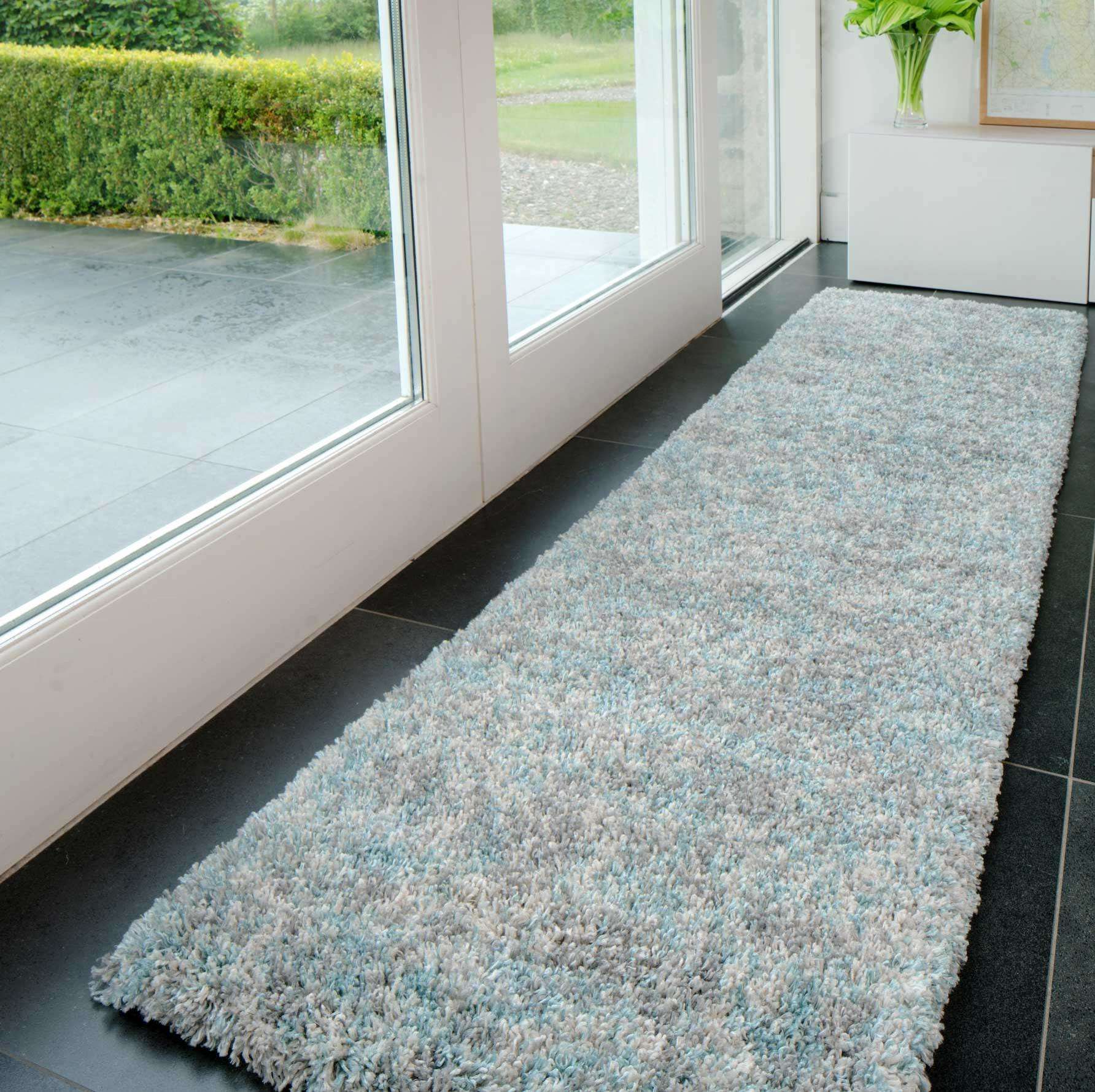 Soft Mottled Duck Egg Shaggy Runner Rug - Image 2