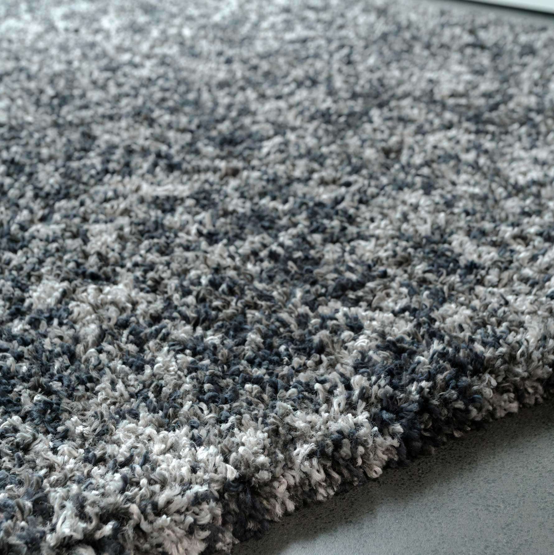 Soft Mottled Grey Shaggy Area Rug - Camberley - Image 3