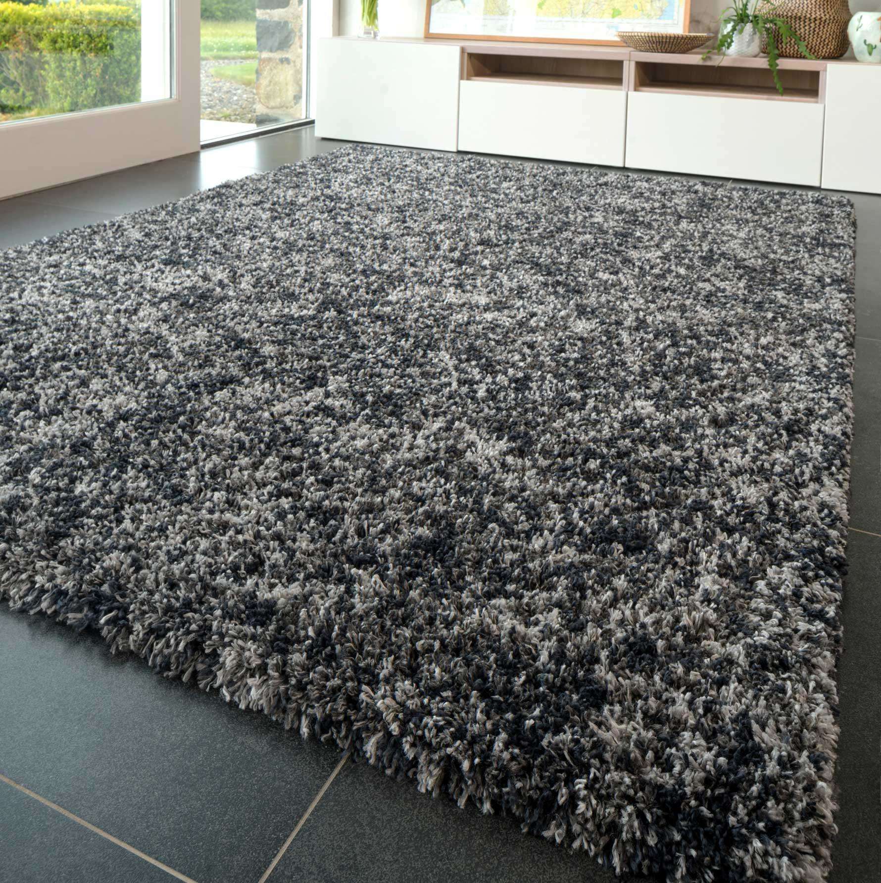 Soft Mottled Grey Shaggy Hallway Rug - Image 3