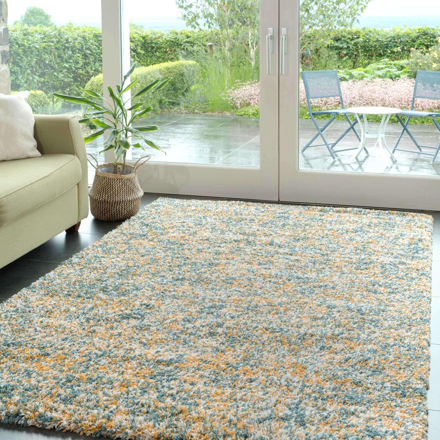 Soft Mottled Multicolour Shaggy Area Rug - Image 3